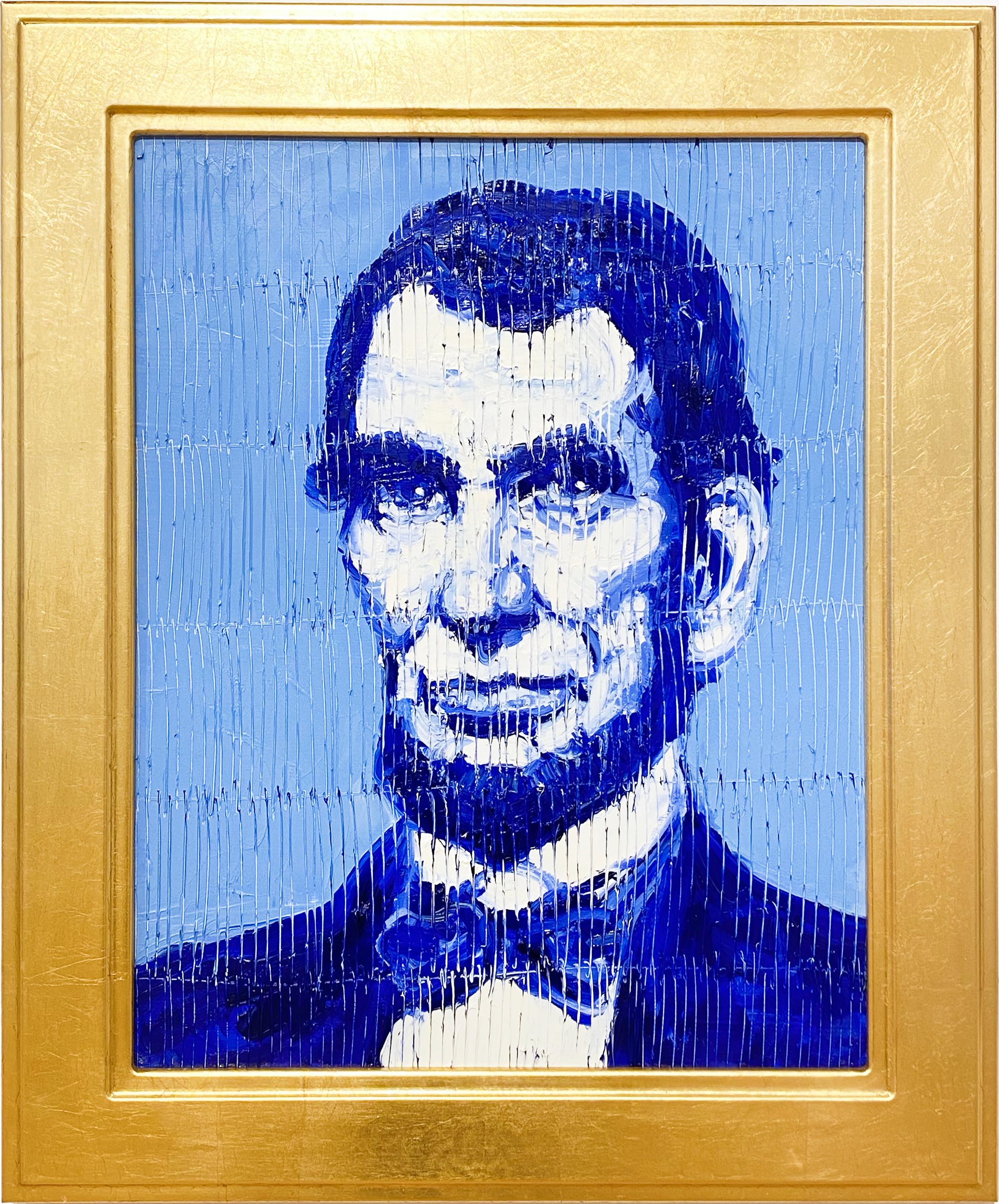 President Abraham Lincoln (Blue) - Painting by Hunt Slonem