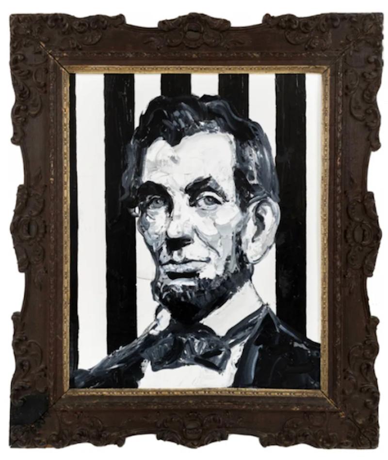 President Lincoln - Painting by Hunt Slonem