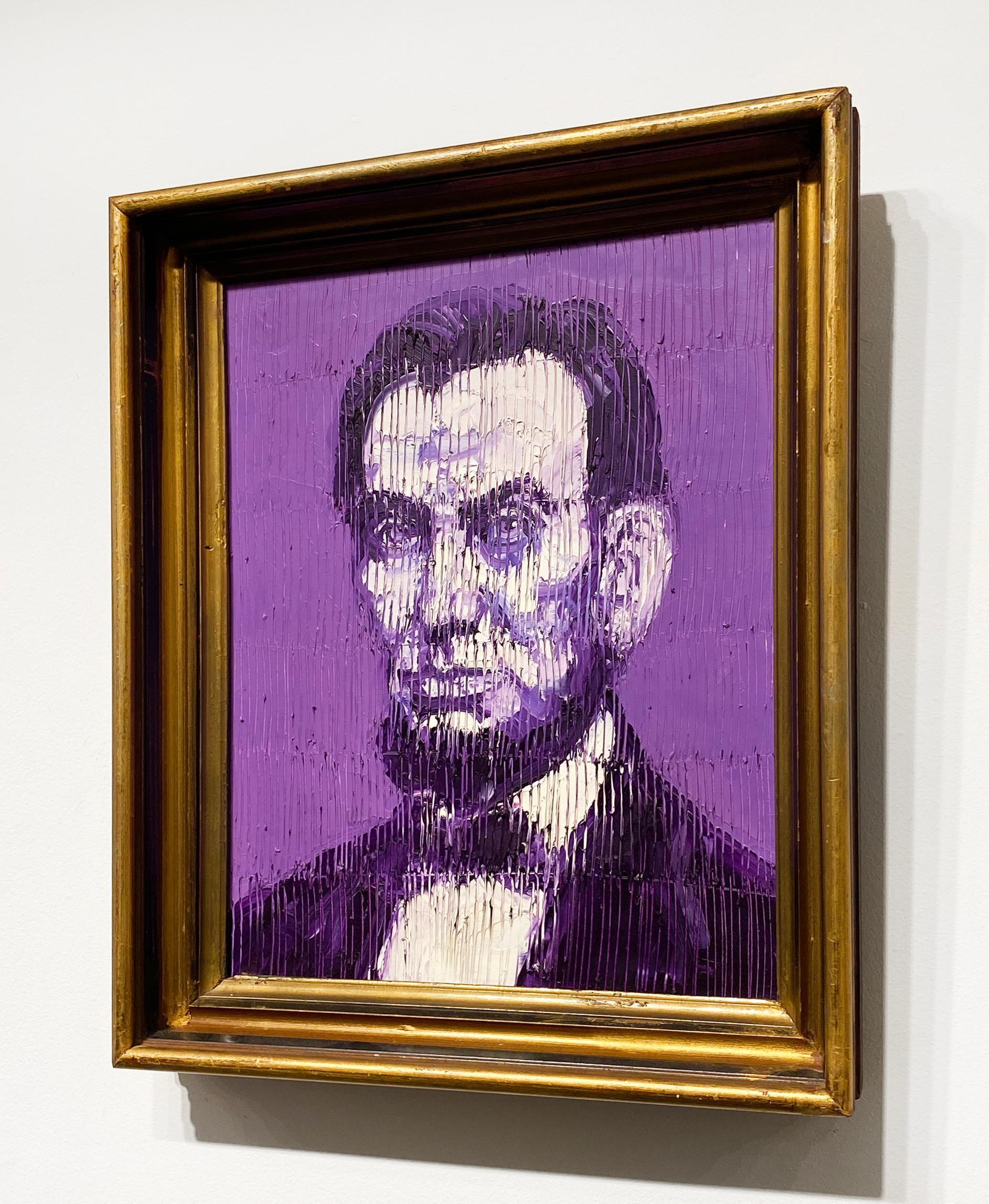 Hunt Slonem, Purple Abe, Portrait For Sale 2