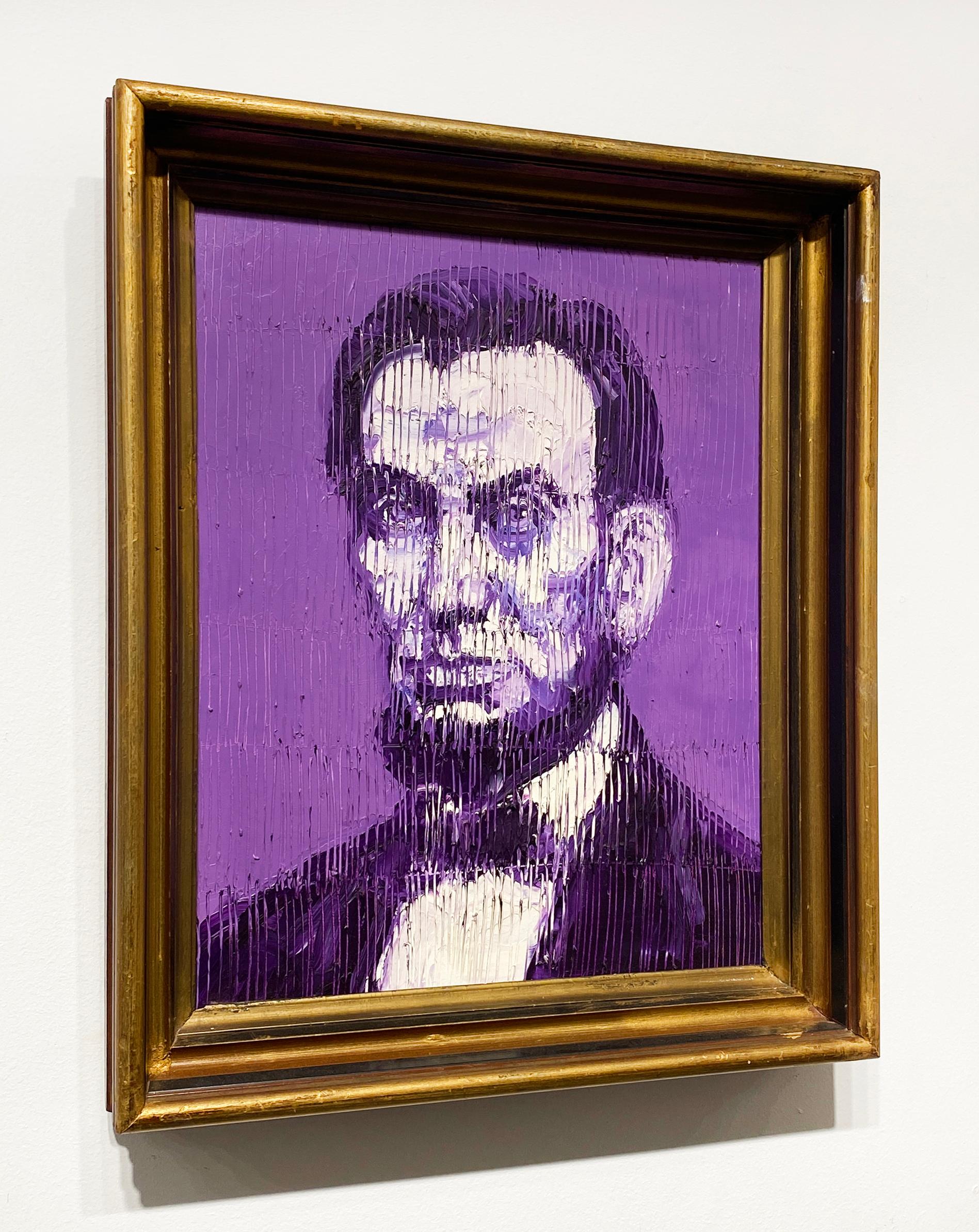 Hunt Slonem, Purple Abe, Portrait For Sale 3