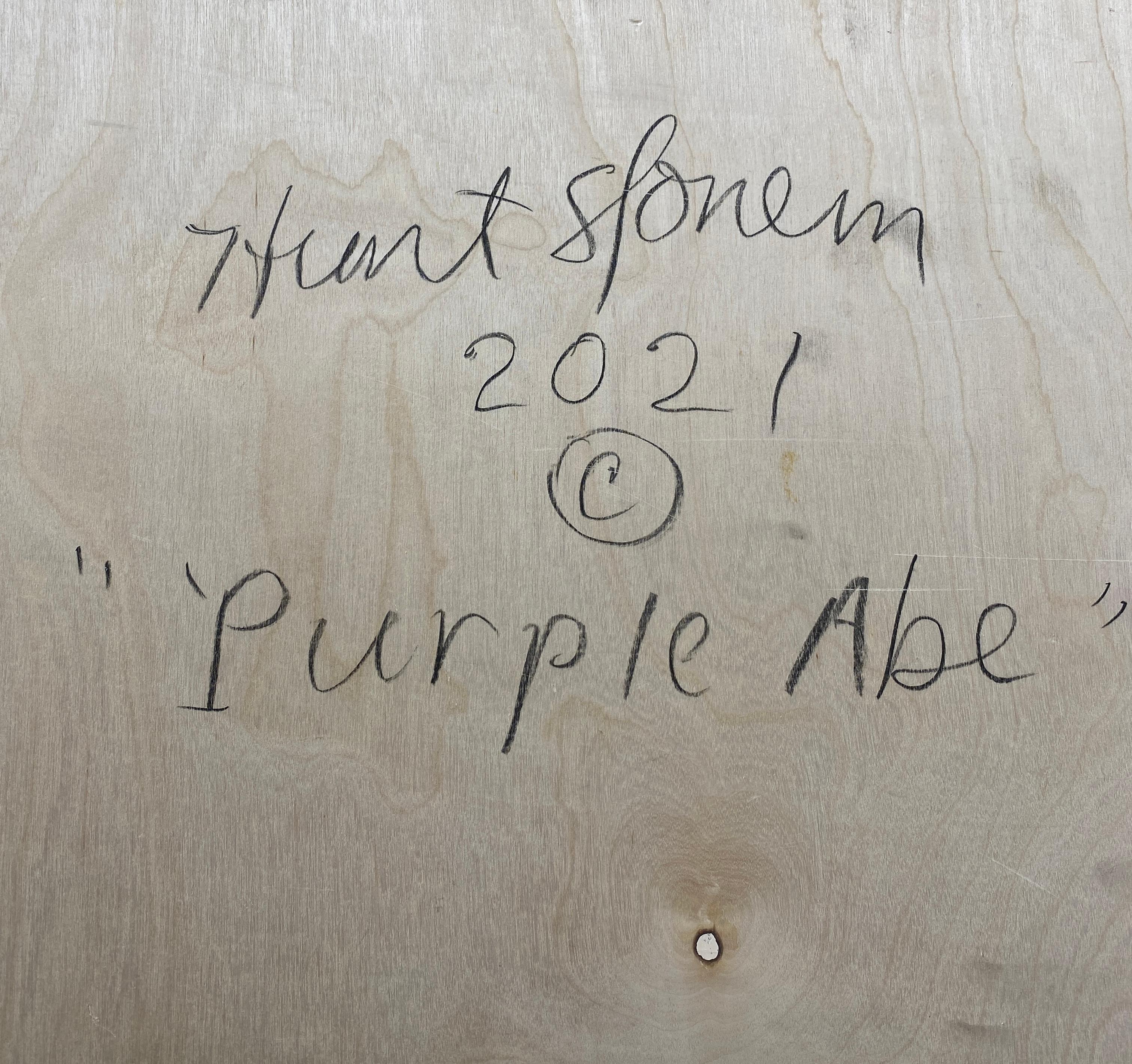 Hunt Slonem, Purple Abe, Portrait For Sale 4