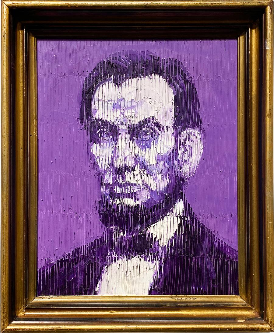 Artist:  Slonem, Hunt
Title:  Purple Abe
Date:  2021
Medium:  Oil on wood
Unframed Dimensions:  20" x 16"
Framed Dimensions:  23" x 19.5"
Signature:  Signed by Artist on Verso
Edition:  Unique

Hunt Slonem is a veteran to one-man shows in global hot