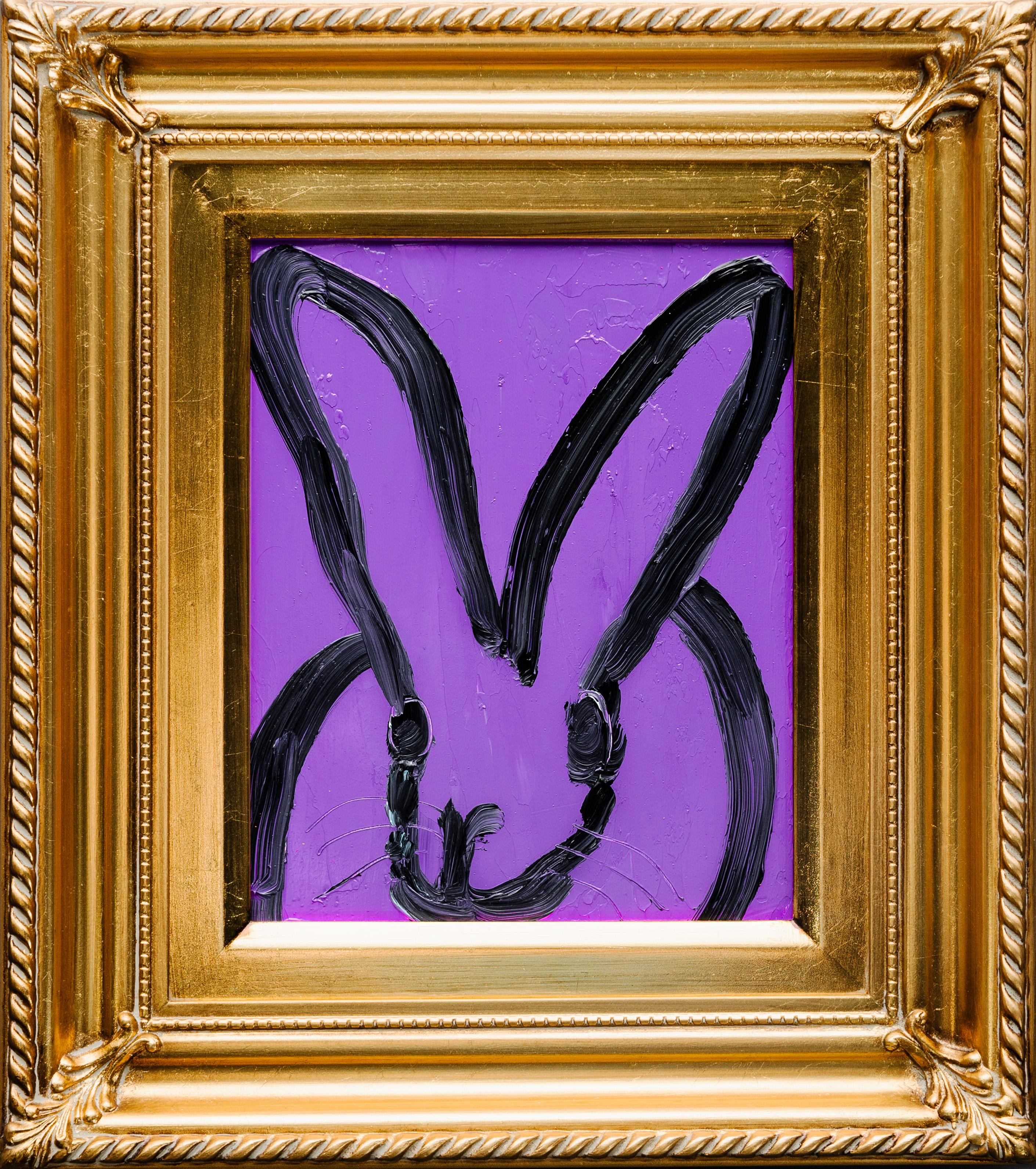 Hunt Slonem Animal Painting - 'Purple Bunny' Unique Painting