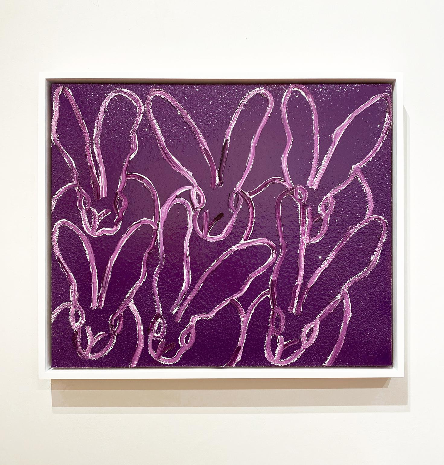 Purple Diamond Bunnies - Painting by Hunt Slonem