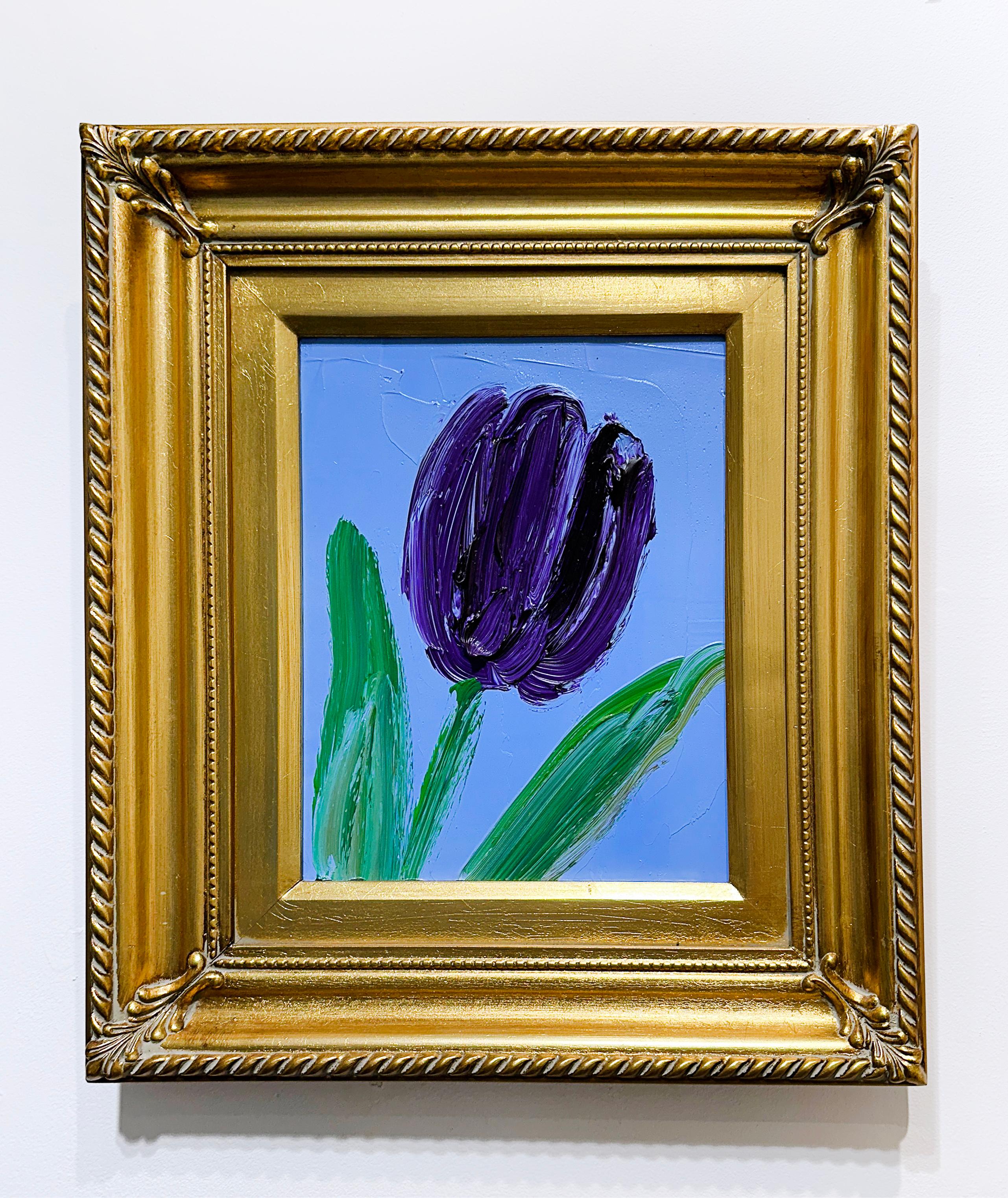 Violette Tulpe – Painting von Hunt Slonem