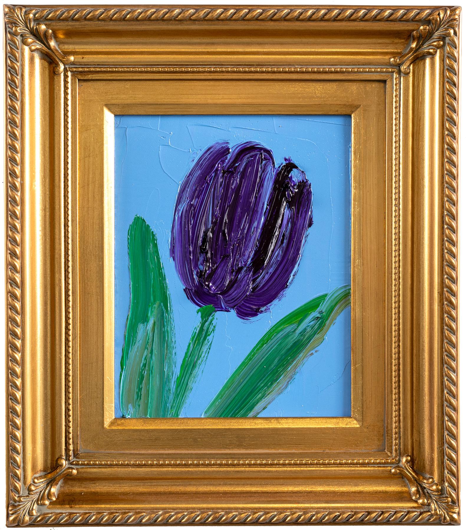 Hunt Slonem Still-Life Painting - Purple Tulip