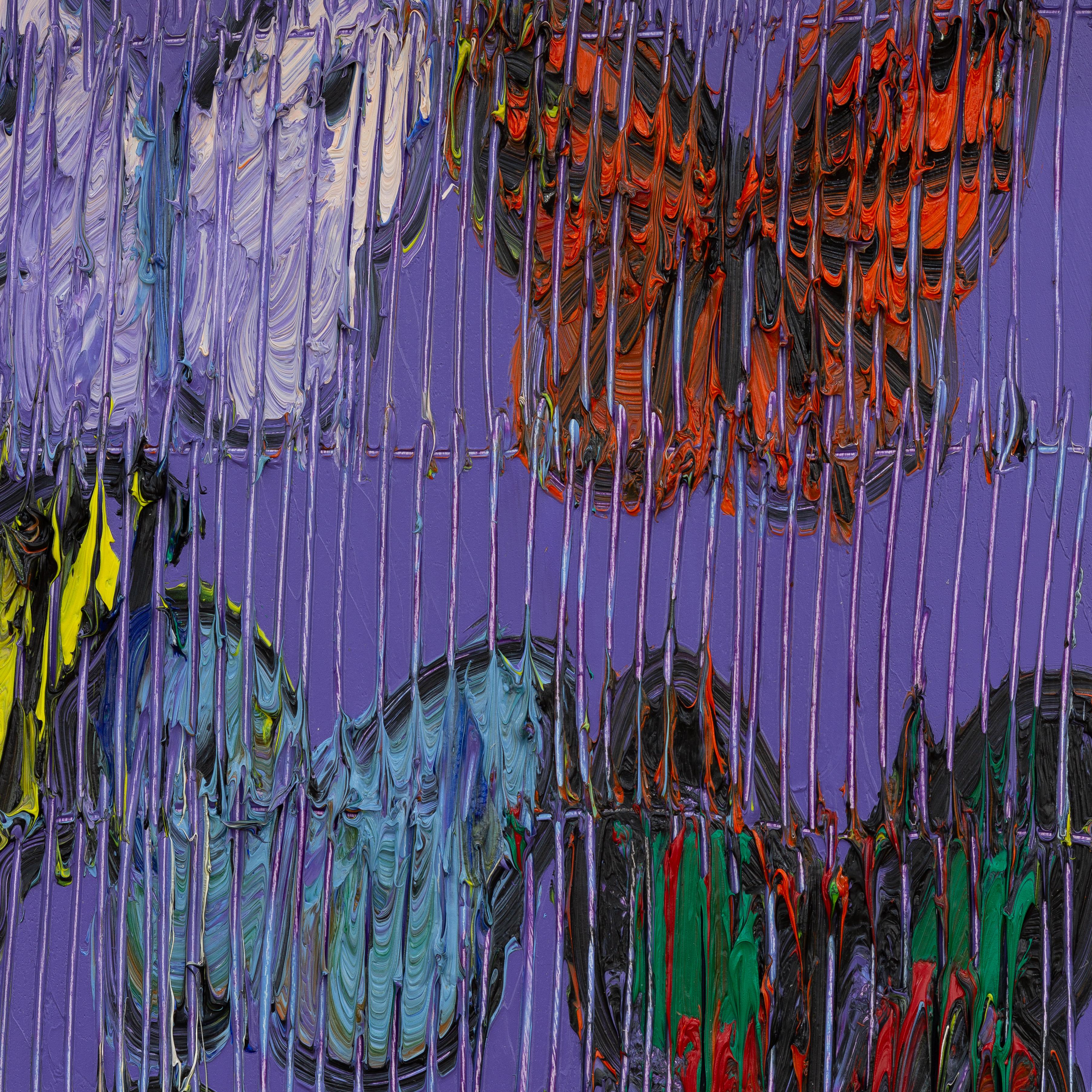 Purple Wisteria Courds - Neo-Expressionist Painting by Hunt Slonem