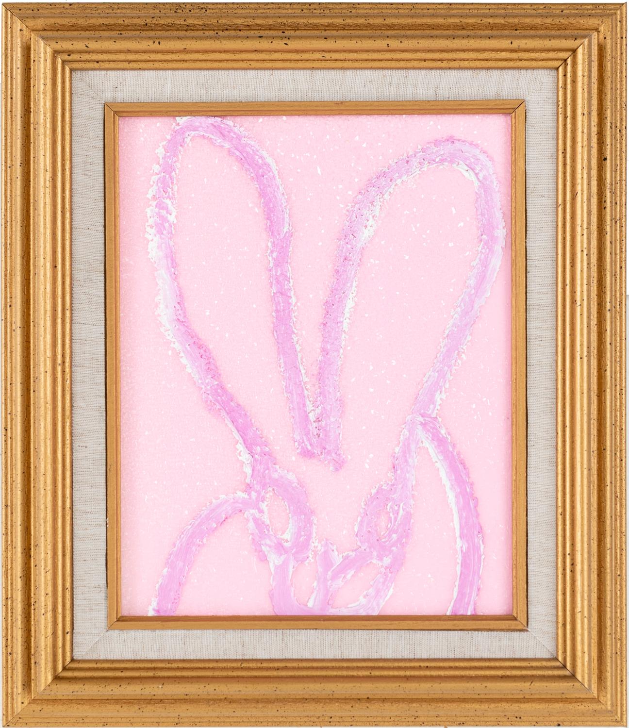 Hunt Slonem Figurative Painting - Queen of Bavaria "Bunny Painting" Original Pink Oil Painting in Vintage Frame