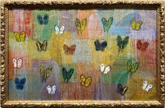 Used "Question Mark & Comma" Butterflies on Silver and Gold Oil Painting on Canvas
