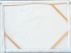 "Red Butterflies, 1998" Large Textured Abstract Oil Painting Metallic Gold