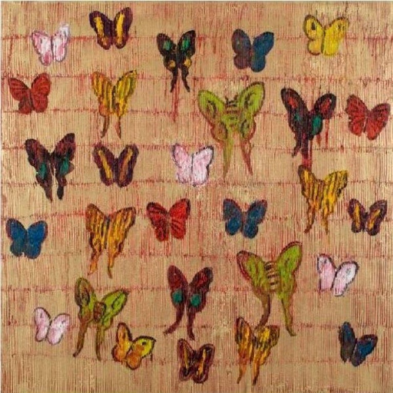 Hunt Slonem Red Butterfly For Sale at 1stDibs