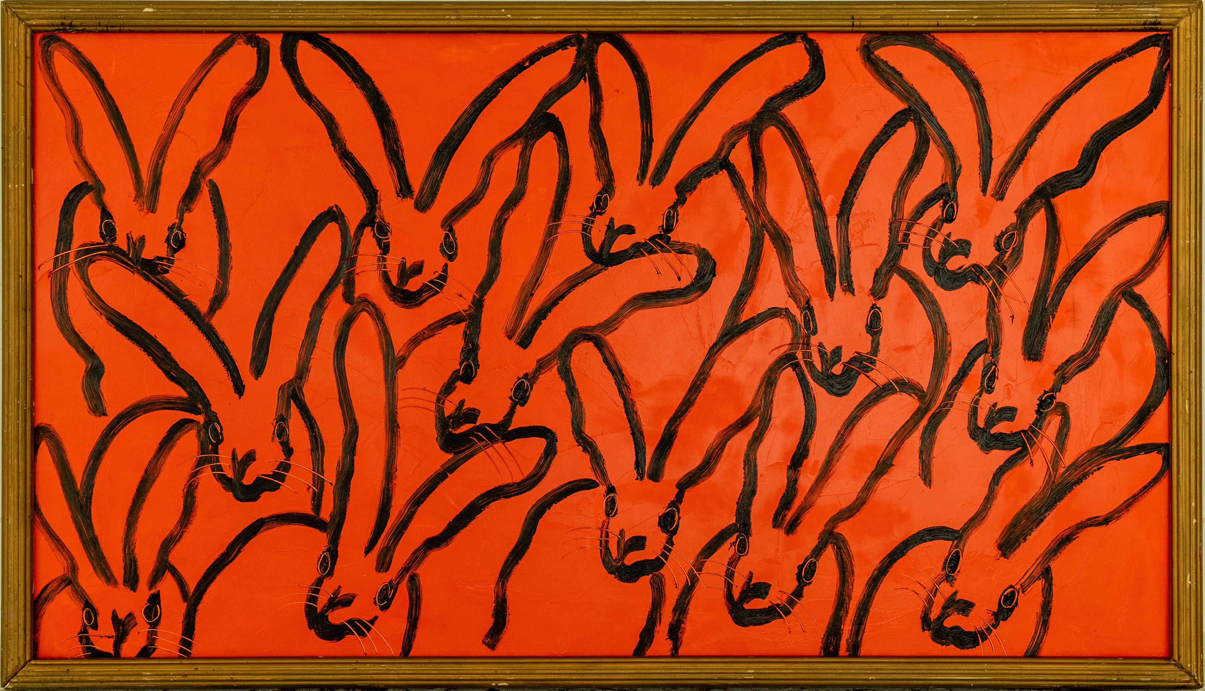 Hunt Slonem Animal Painting - Red Rabbit