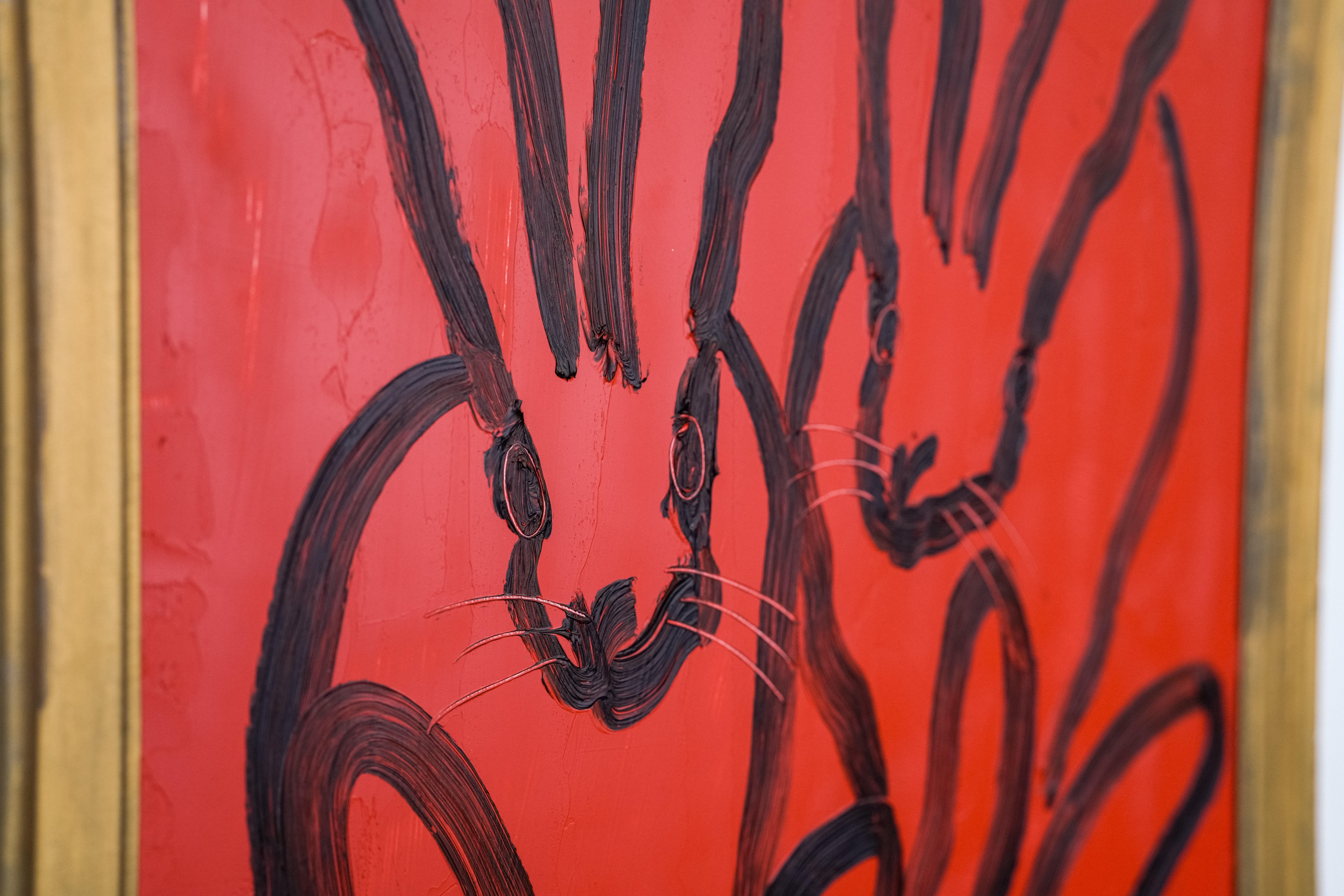 Red Rovers - Animal Painting Rosso di Hunt Slonem