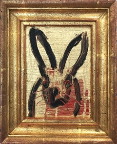 "Red Ruby" (Black Bunny on Gold with Red accents)