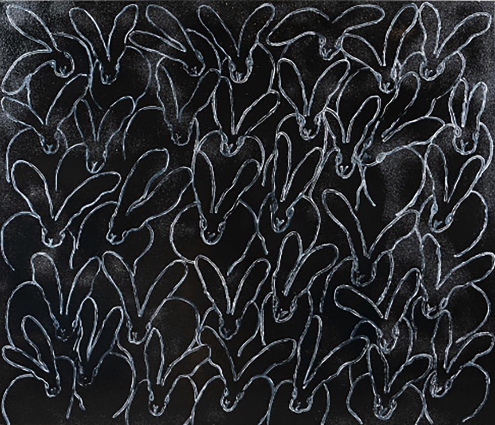 Hunt Slonem Animal Painting - Regine Black Diamond Dust (CX2329)
