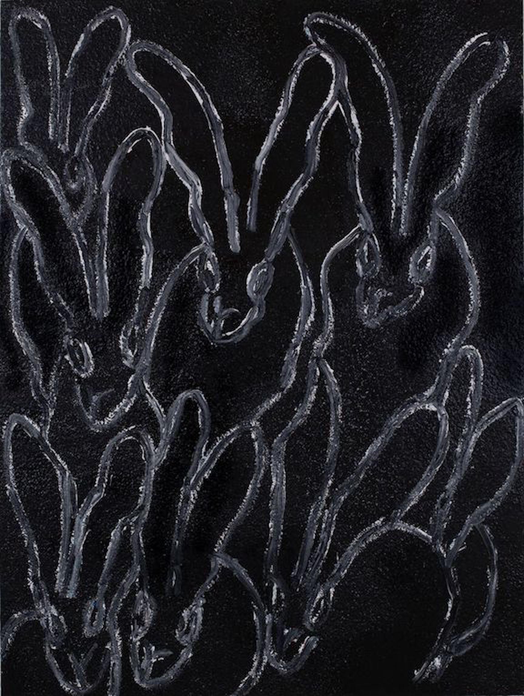 Hunt Slonem Animal Painting - Regine’s Black Diamond (EA00295)