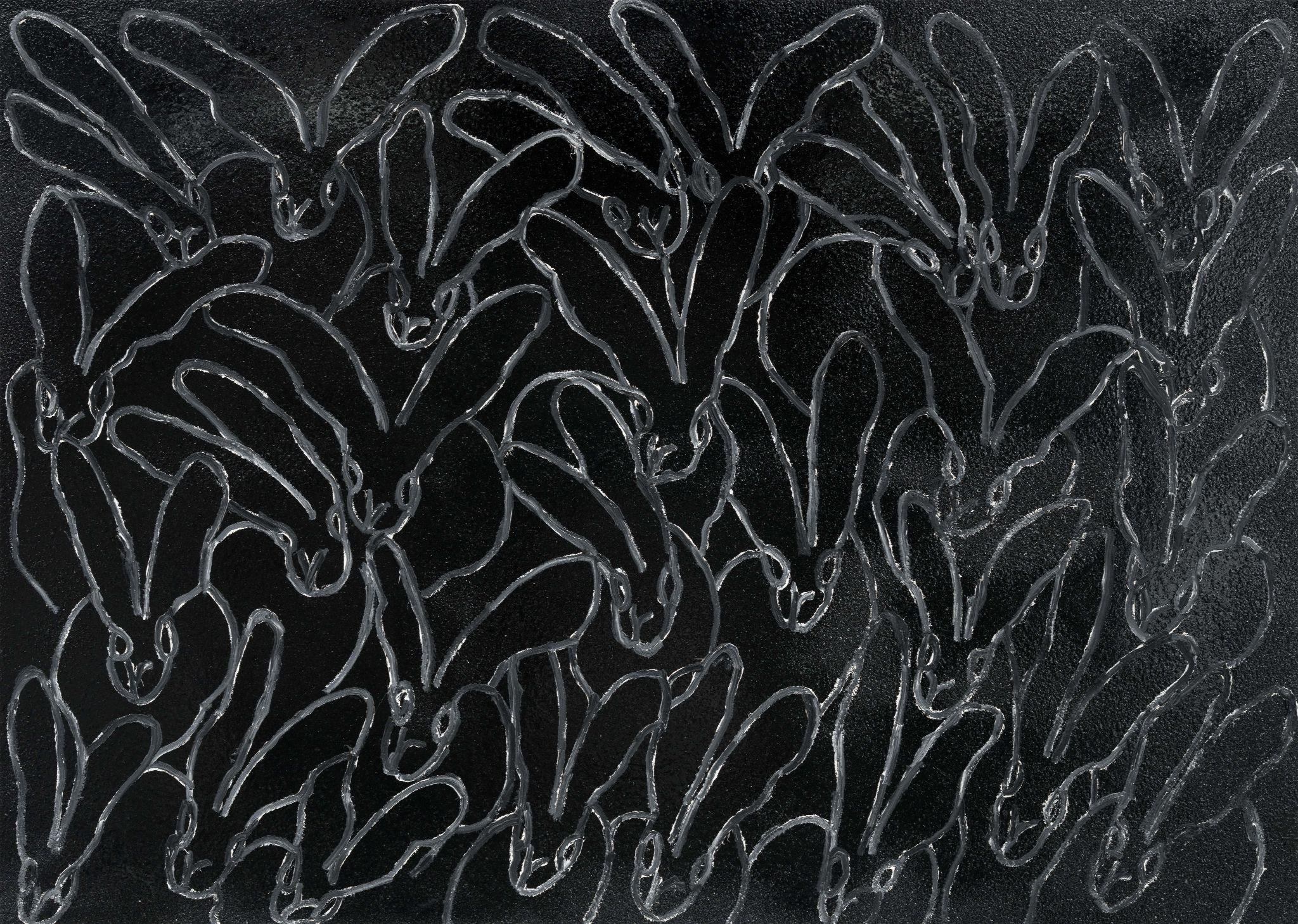 Hunt Slonem Animal Painting - Regines Black Diamond