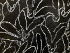 "Regines Black Diamond" Monochrom auf Diamantstaubhasen Öl auf Leinwand