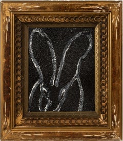 dust bunny vintage Regines Diamond Dust "Bunny Painting" In Vintage Frame Signed on Verso