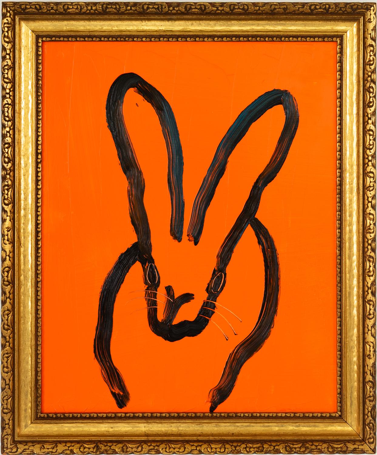 Hunt Slonem Figurative Painting - Rita "Bunny Painting" Original Oil Painting Vintage Frame