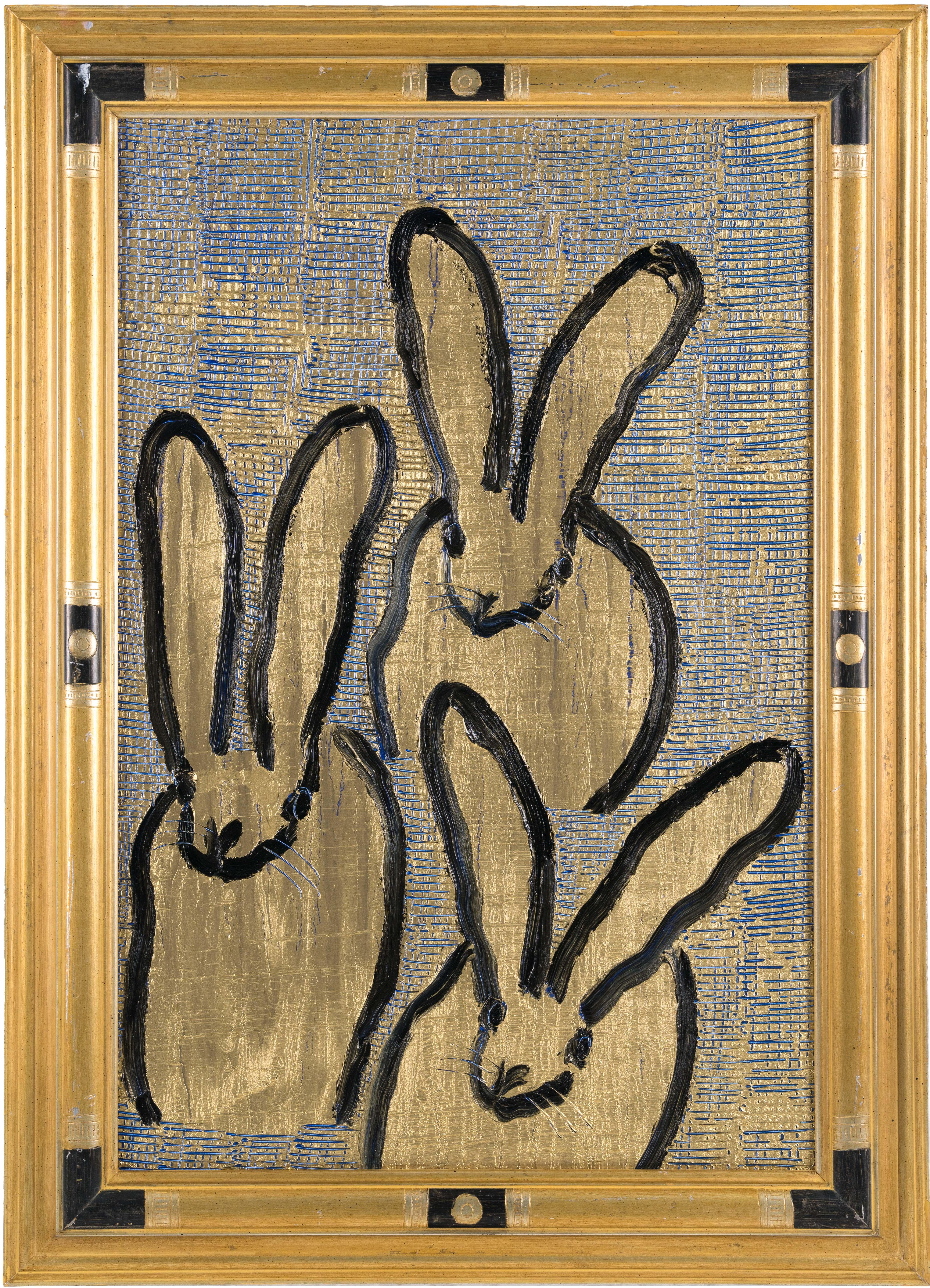 Artist:  Slonem, Hunt
Title:  Scored Bunnys
Date:  2025
Medium:  Oil on wood
Unframed Dimensions:  36" x 24"
Framed Dimensions:  43" x 31"
Signature:  Signed by Artist on Verso
Edition:  Unique