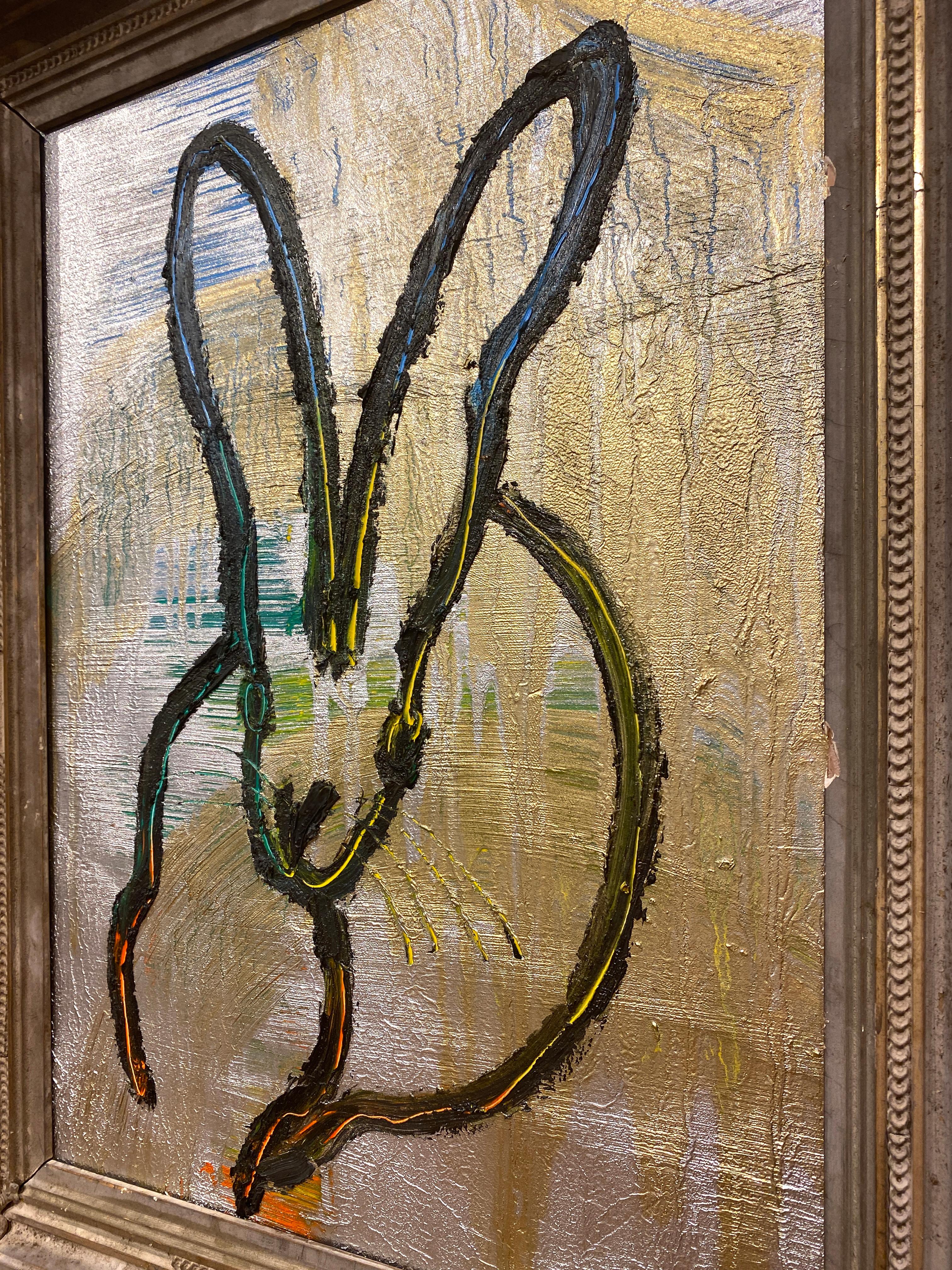 Artist:  Slonem, Hunt
Title:  Scored
Series:  Bunnies
Date:  2019
Medium:  Oil on wood
Unframed Dimensions:  22