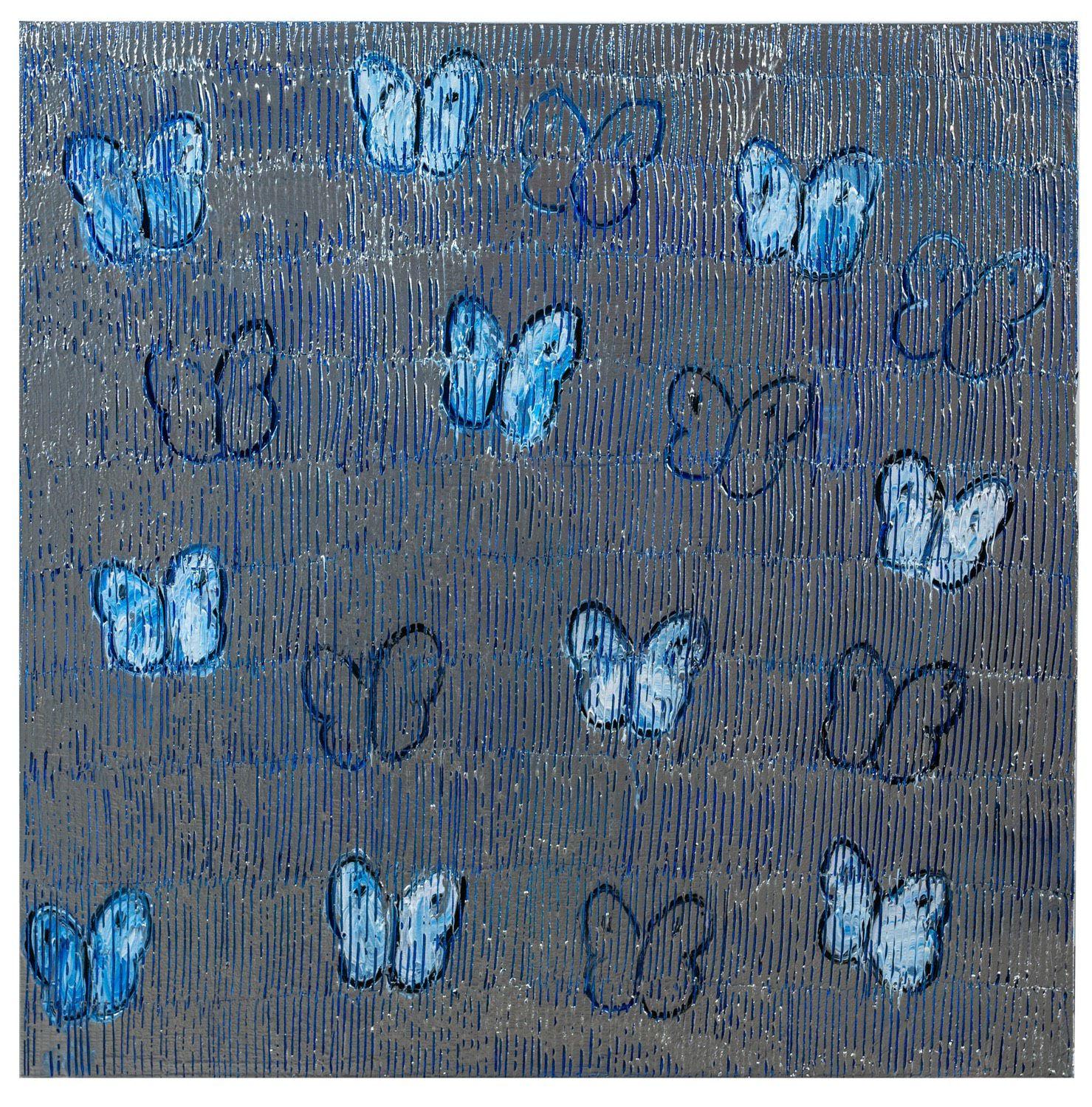 Silberblaue Ascension – Painting von Hunt Slonem
