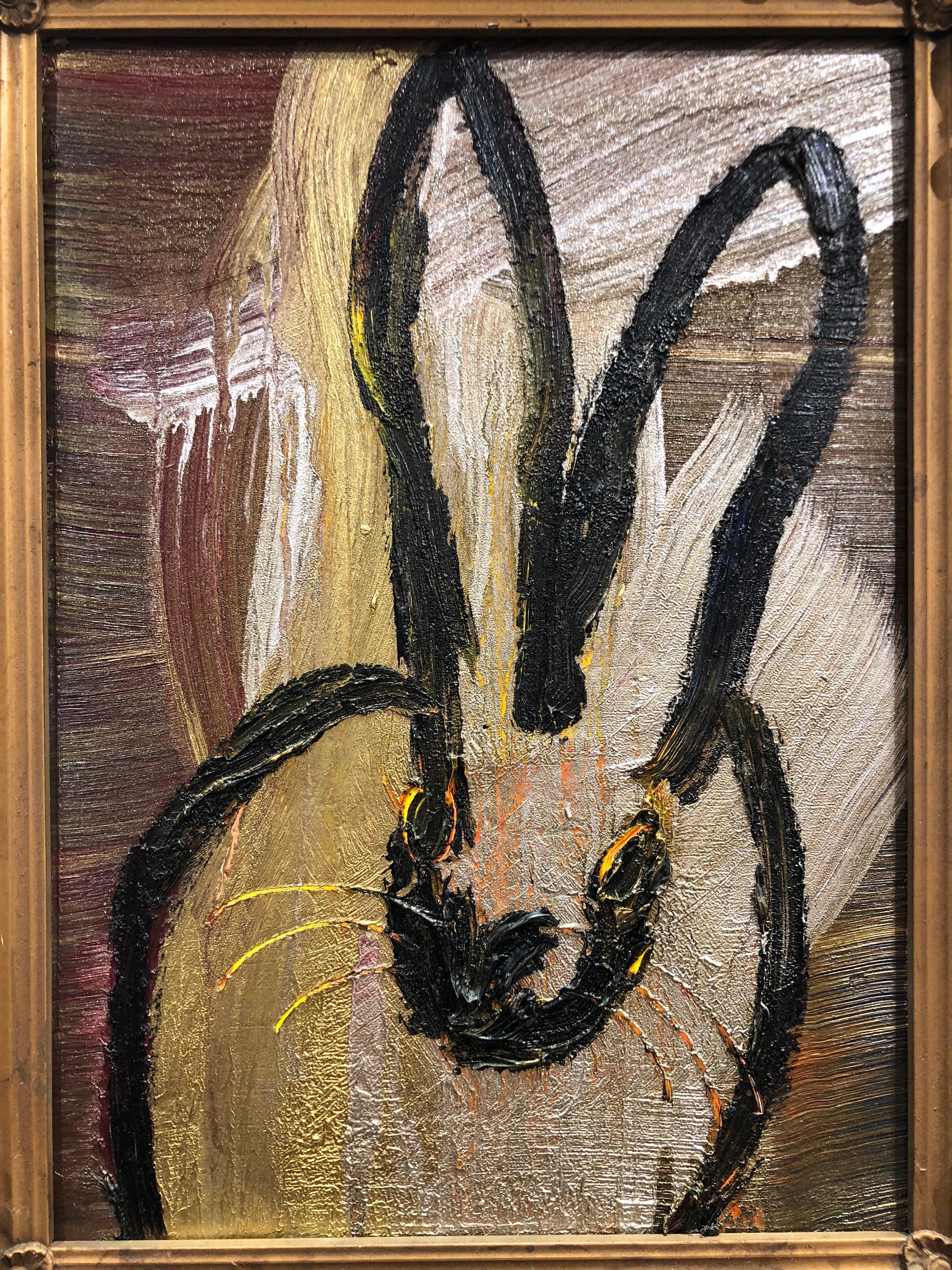 Artist:  Slonem, Hunt
Title:  Silver & Gold Bunny
Series:  Bunnies
Date:  2018
Medium:  Oil on panel
Unframed Dimensions:  18