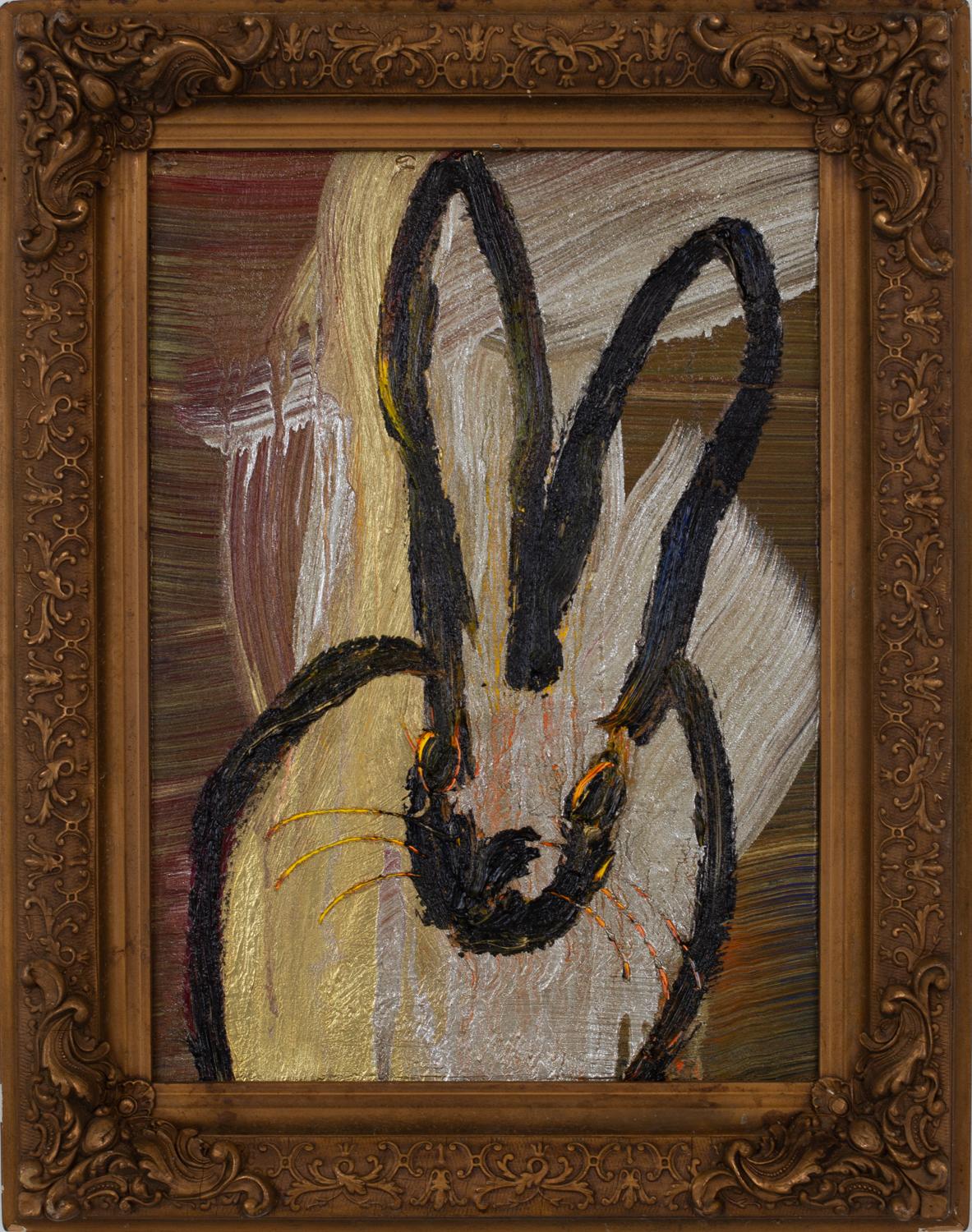 Hunt Slonem Animal Painting - Silver & Gold Bunny