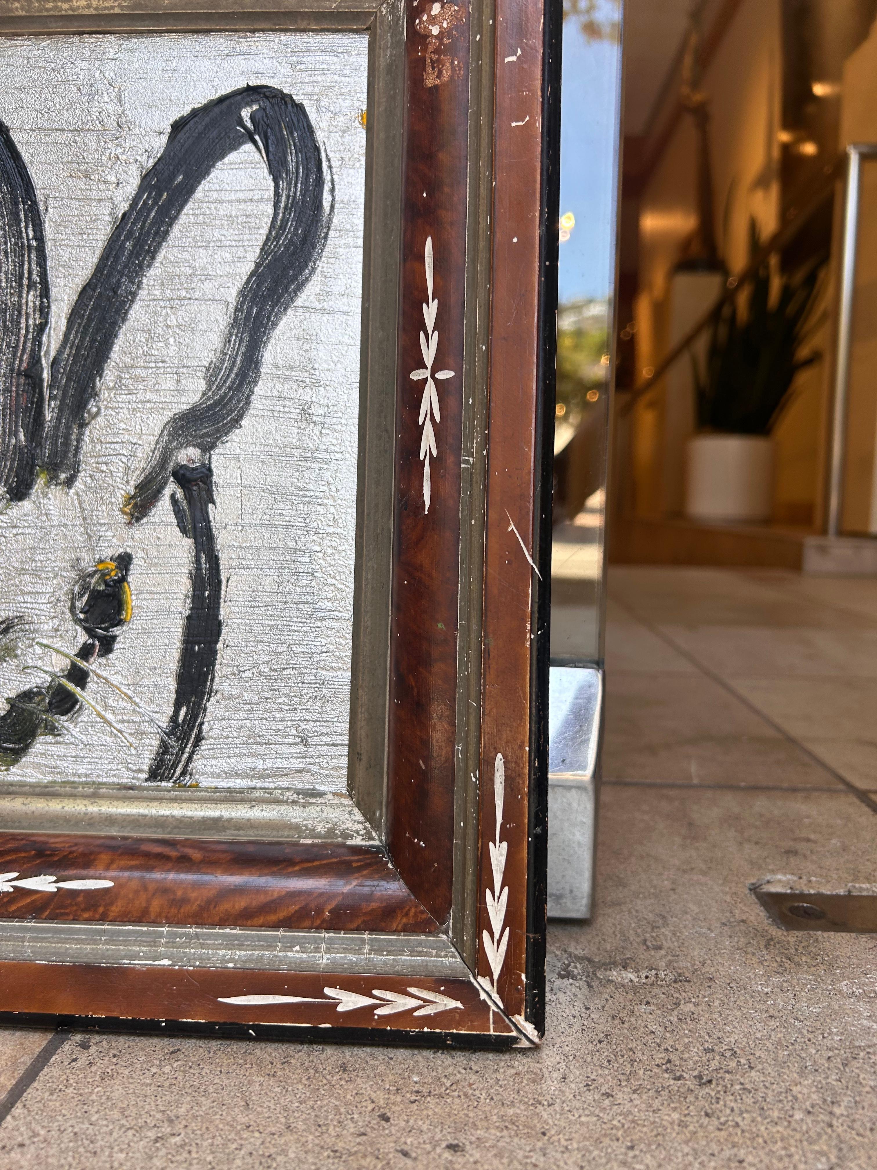 A Silver - Marron Animal Painting par Hunt Slonem