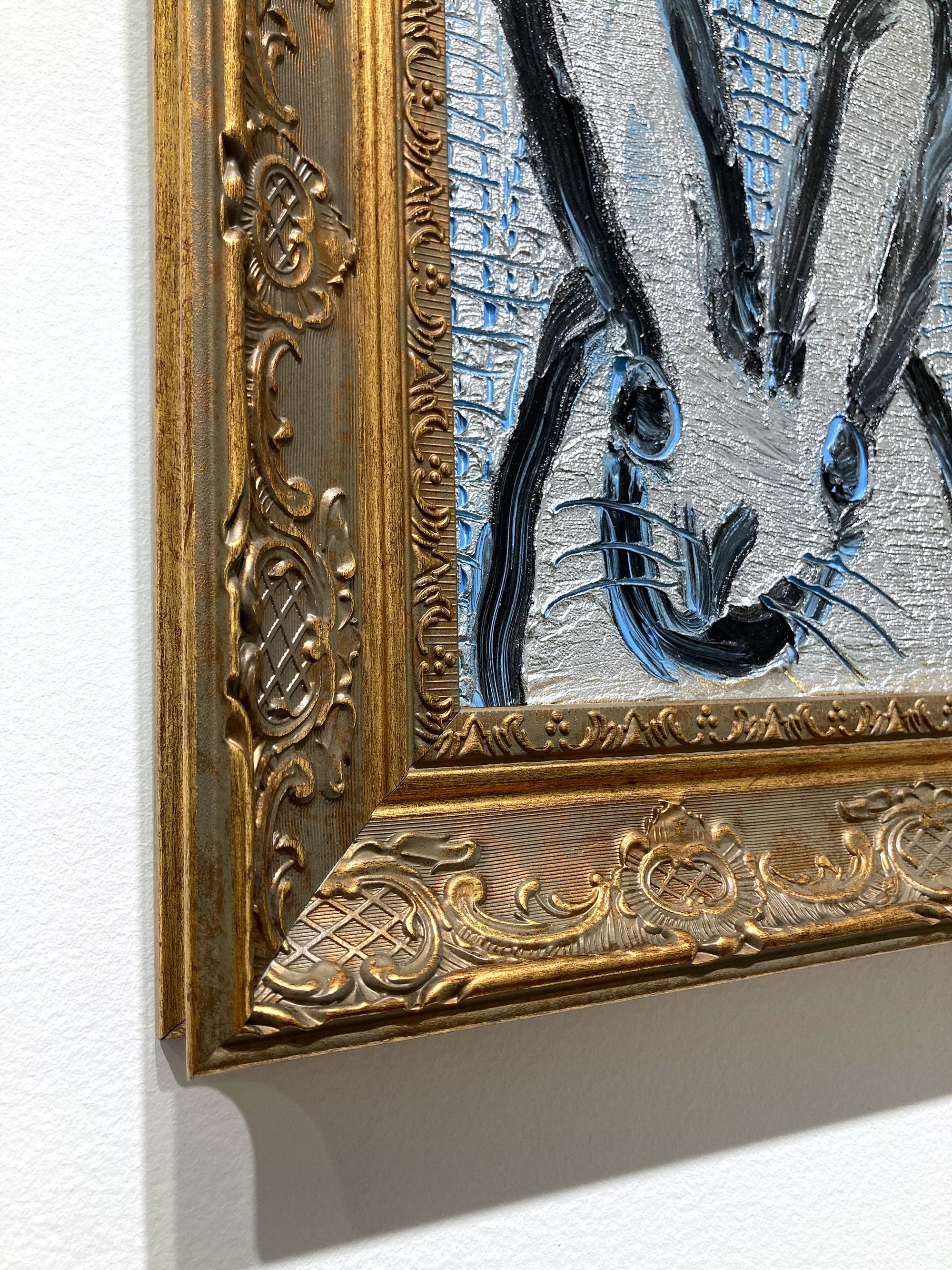 Peinture à l'huile encadrée 