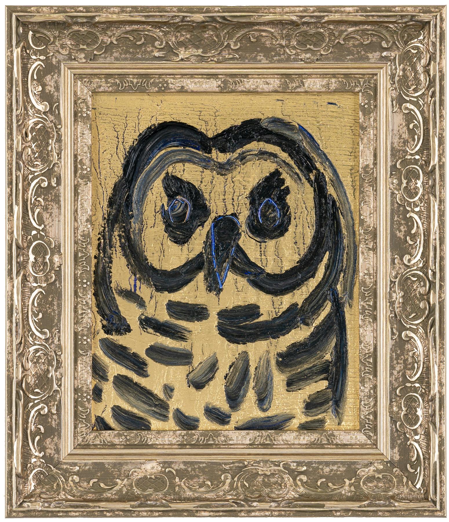 Single Owl - Painting by Hunt Slonem