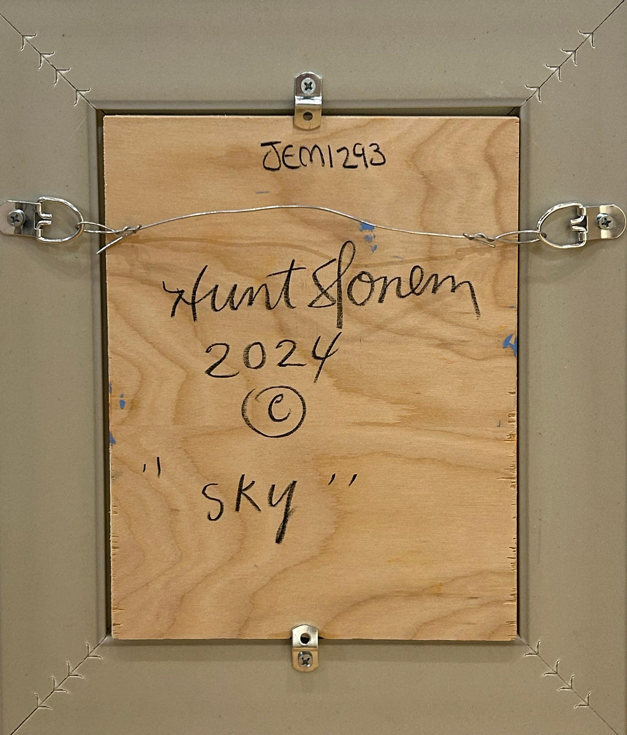 Artist:  Slonem, Hunt
Title: Sky
Date:  2024
Medium:  Oil on Wood
Unframed Dimensions:  10