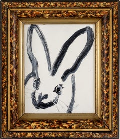 Snodon "Bunny Painting" in Vintage Gold Frame Signed on Verso