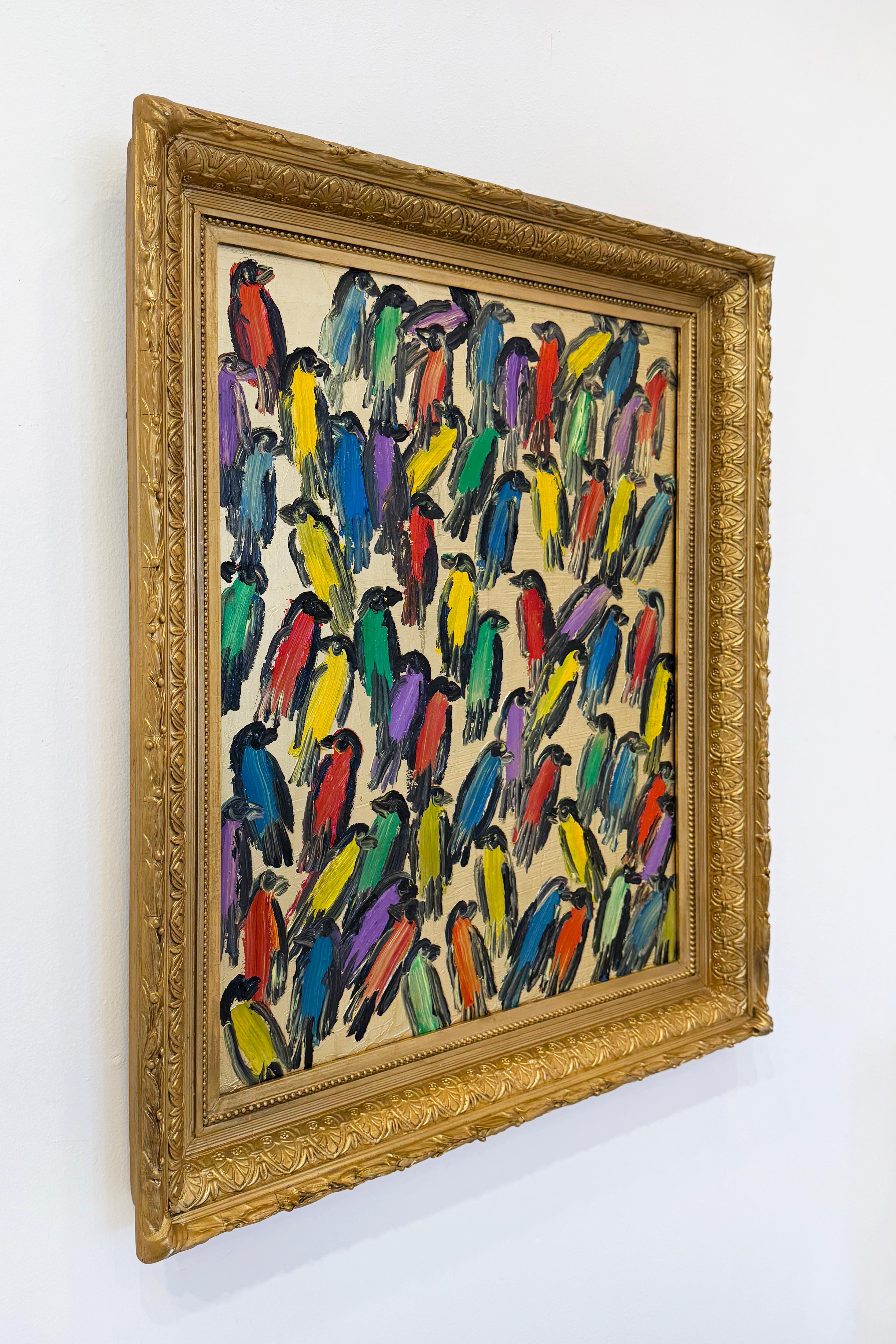 Spangle Finches - Contemporary Painting by Hunt Slonem