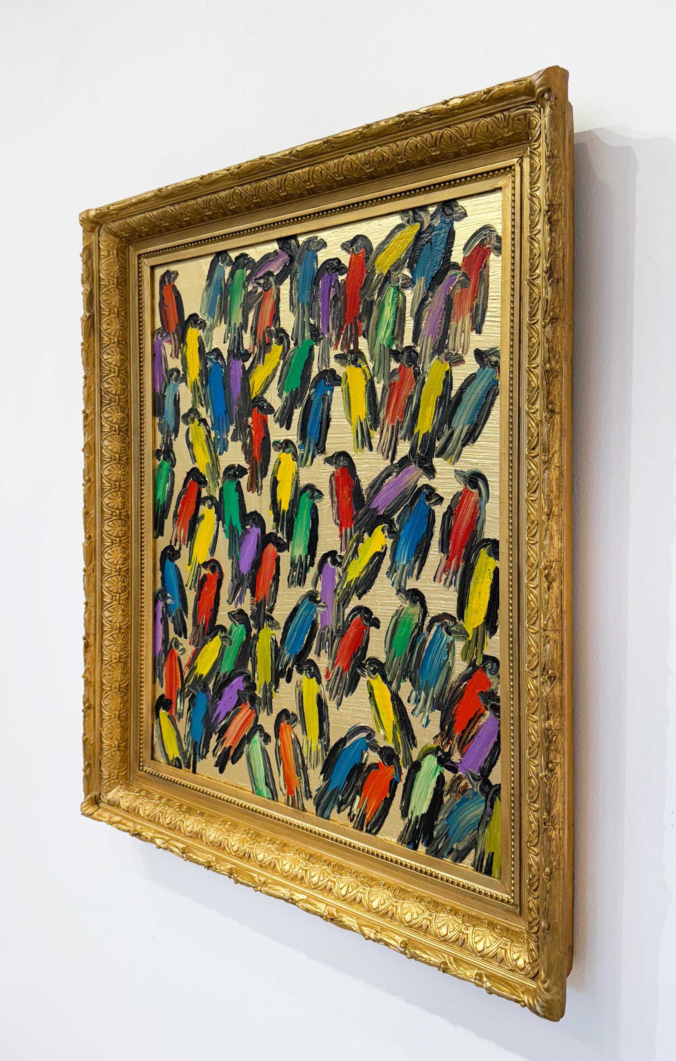 Spangle Finches - Brown Animal Painting by Hunt Slonem