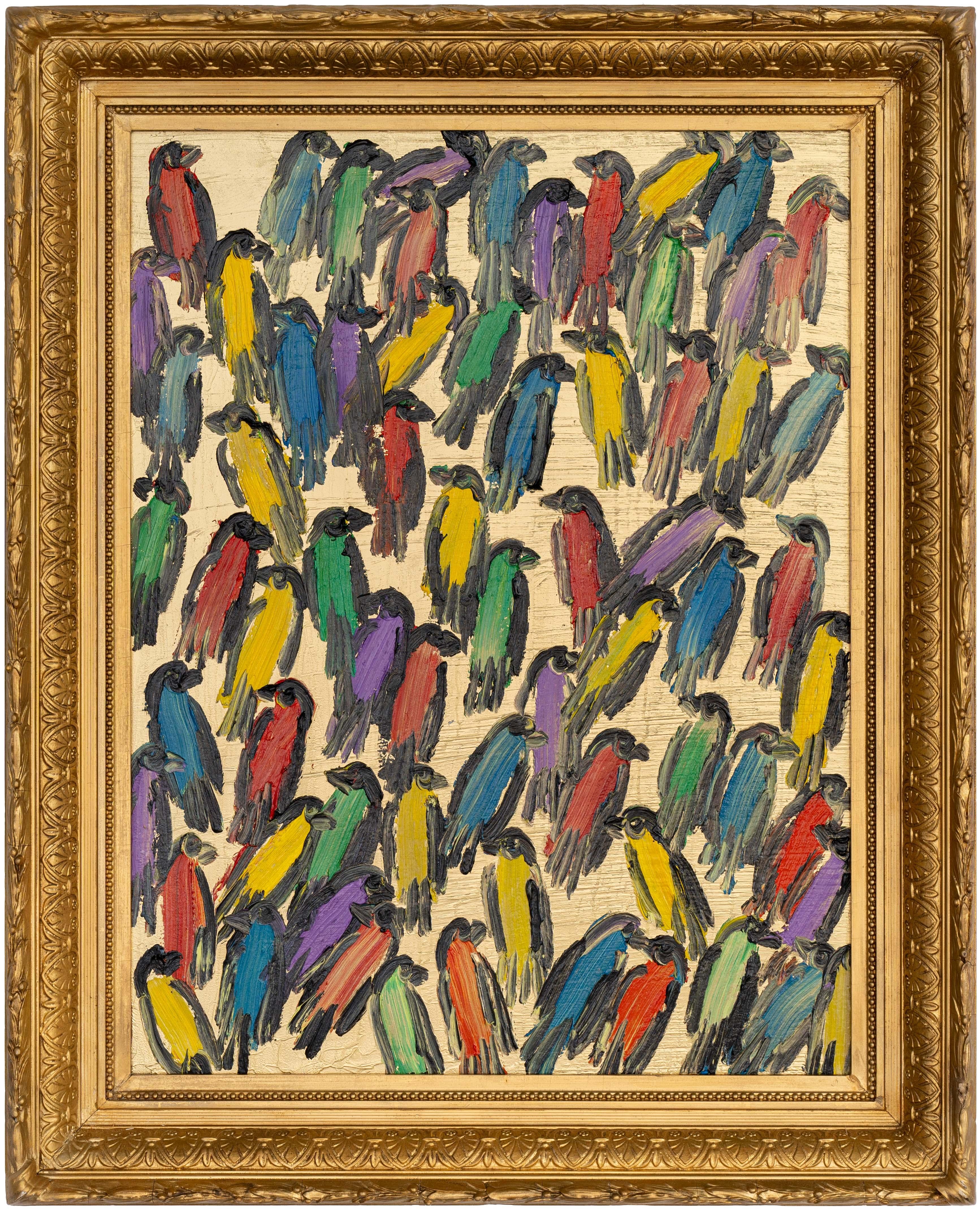 Hunt Slonem Animal Painting - Spangle Finches