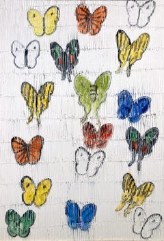 "Cola de golondrina 2" Mariposas sobre fondo blanco en marco antiguo