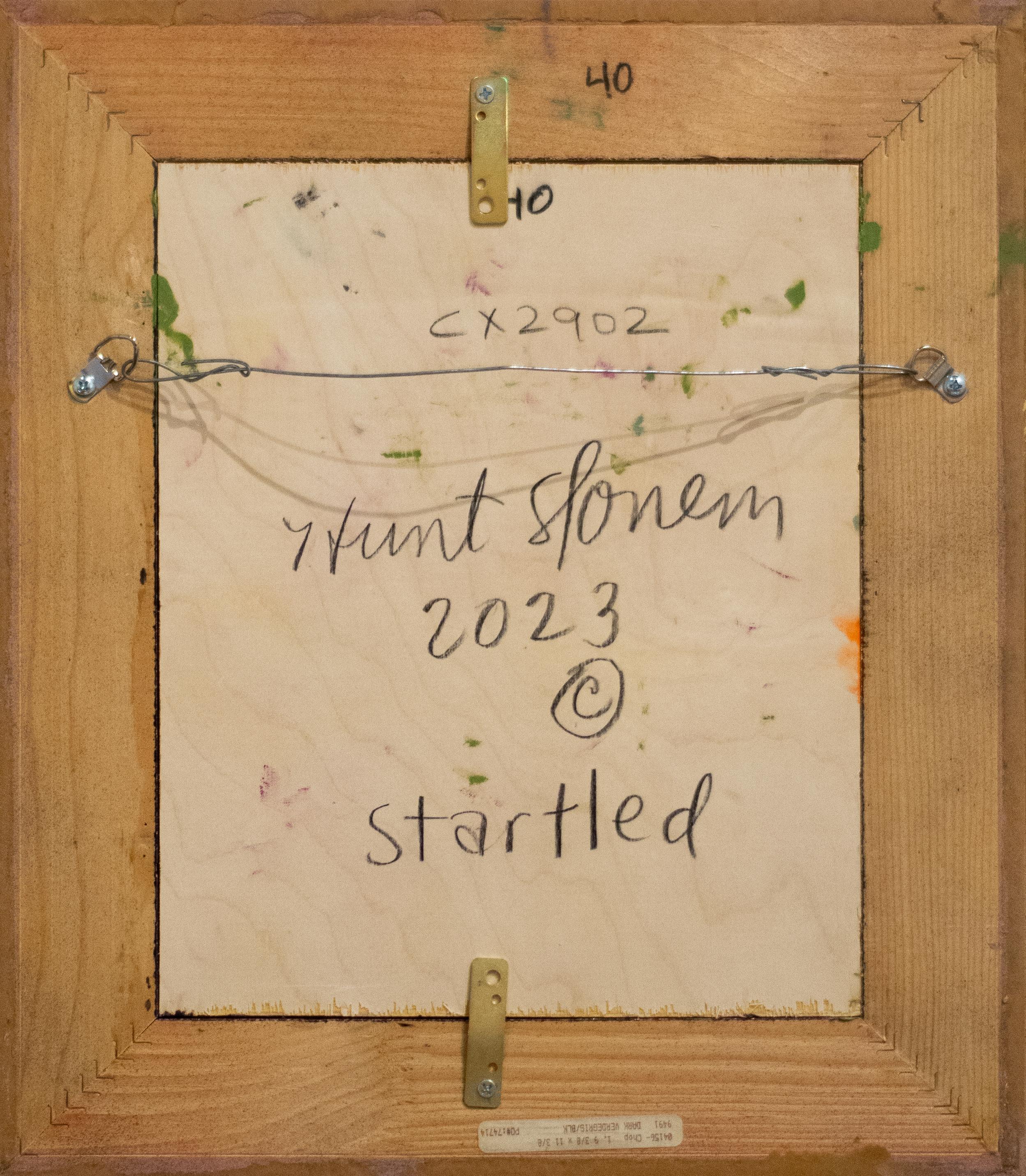 Startled - Brown Figurative Painting by Hunt Slonem