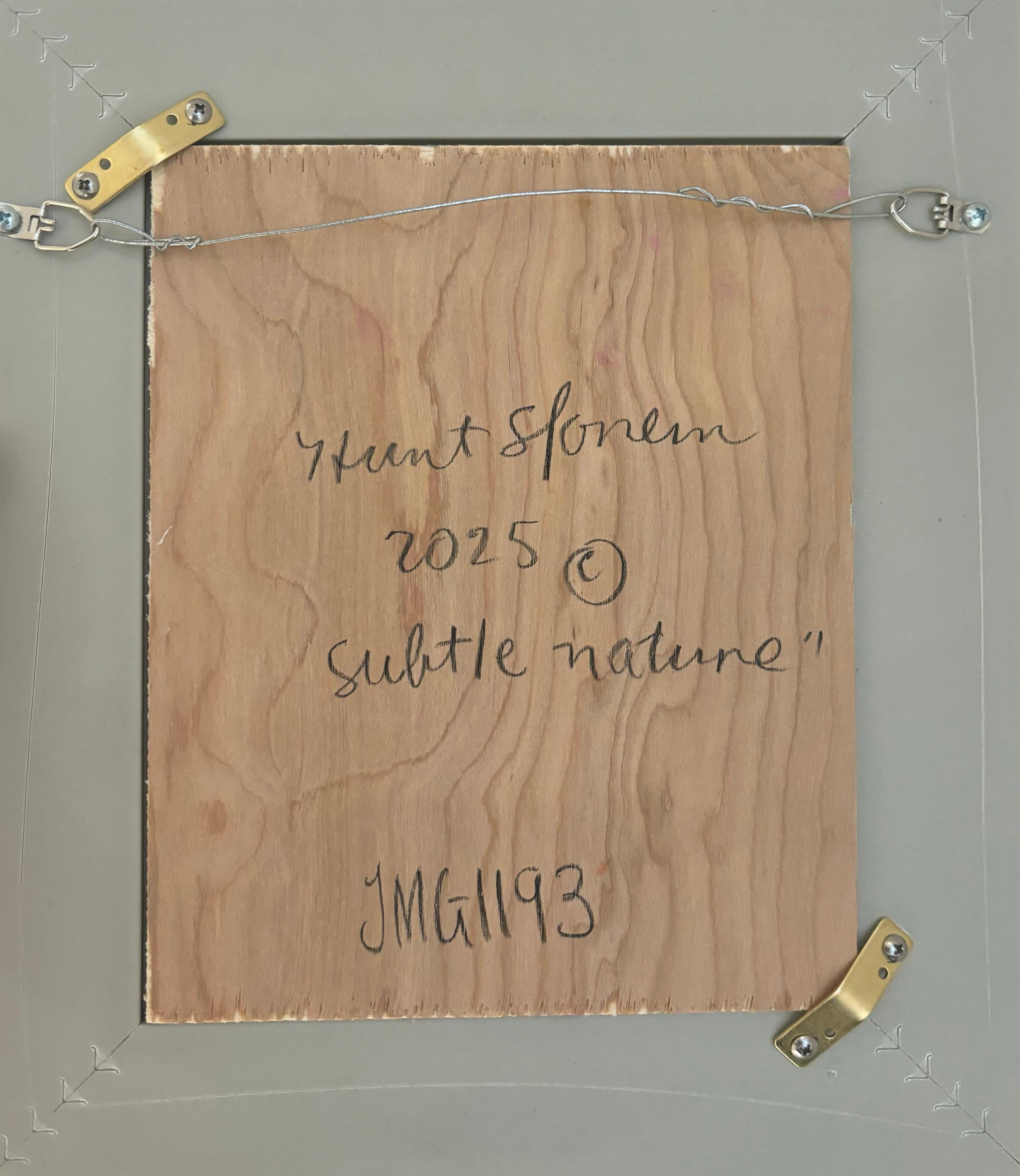 Artist:  Slonem, Hunt
Title:  Subtle Nature
Date:  2025
Medium:  Oil on wood
Unframed Dimensions:  10