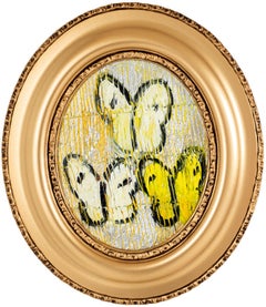 Sulphurs (oval)- butterfly painting by Hunt Slonem