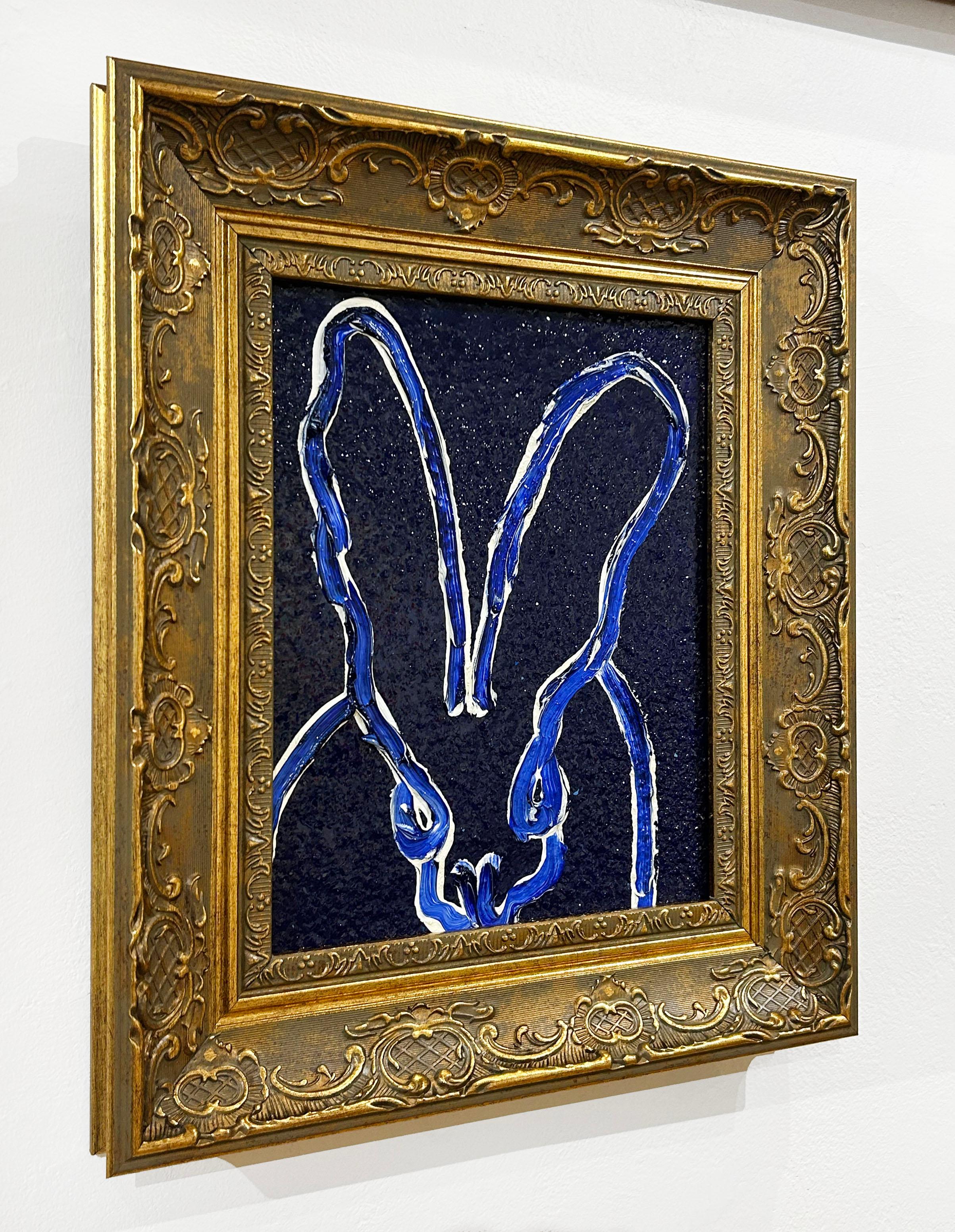 Tanzania Blue - Black Animal Painting by Hunt Slonem