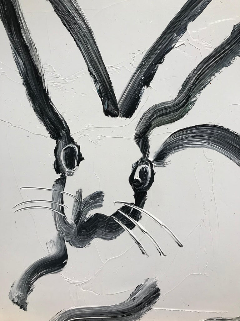 Hunt Slonem - The Rabbit Hole- gestural white and black bunny painting ...