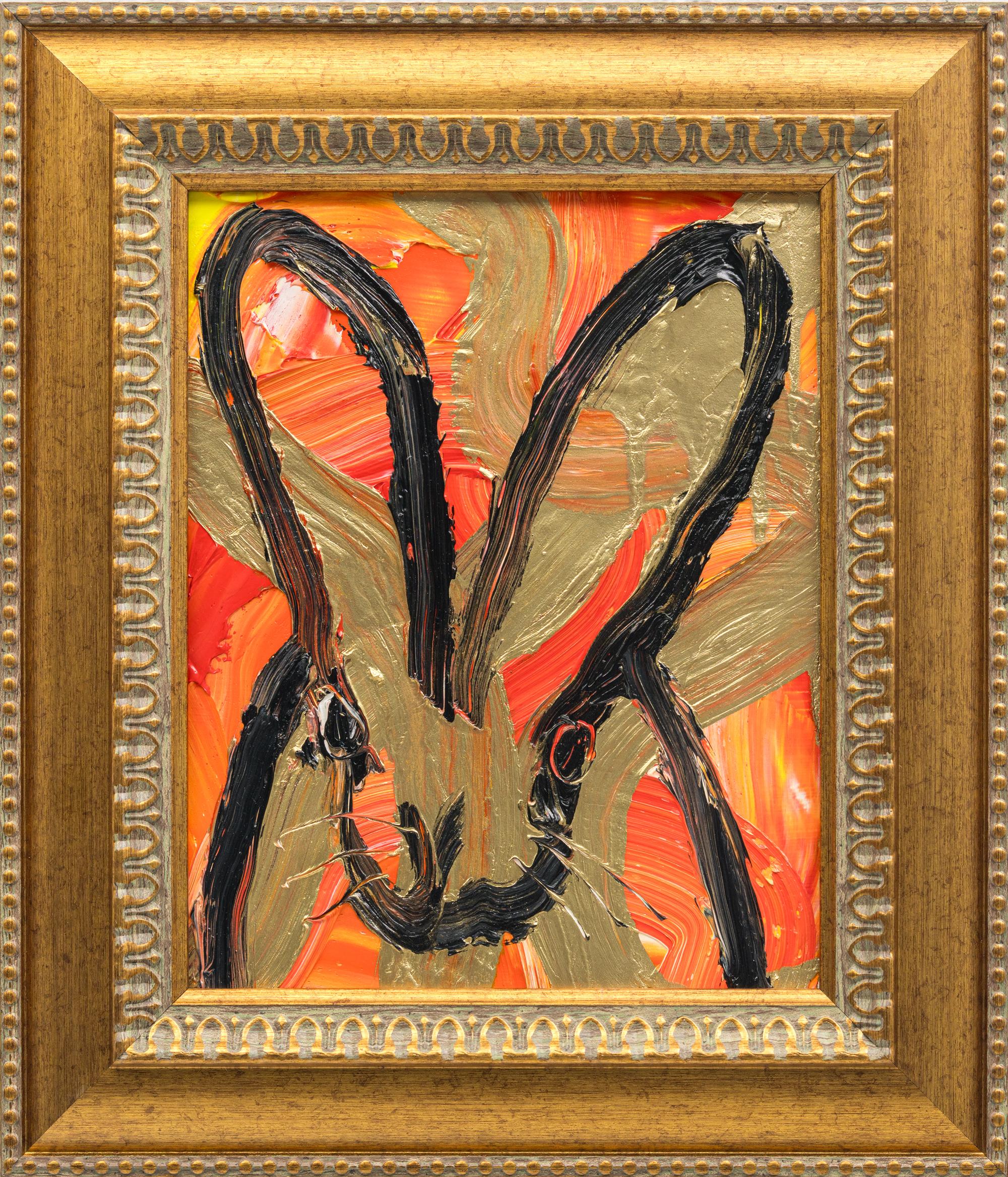 Totem Bunny, Oil on Wood, Painting, Signed,  10x8 in, framed