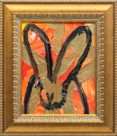 Totem Bunny, Oil on Wood, Painting, Signed,  10x8 in, framed