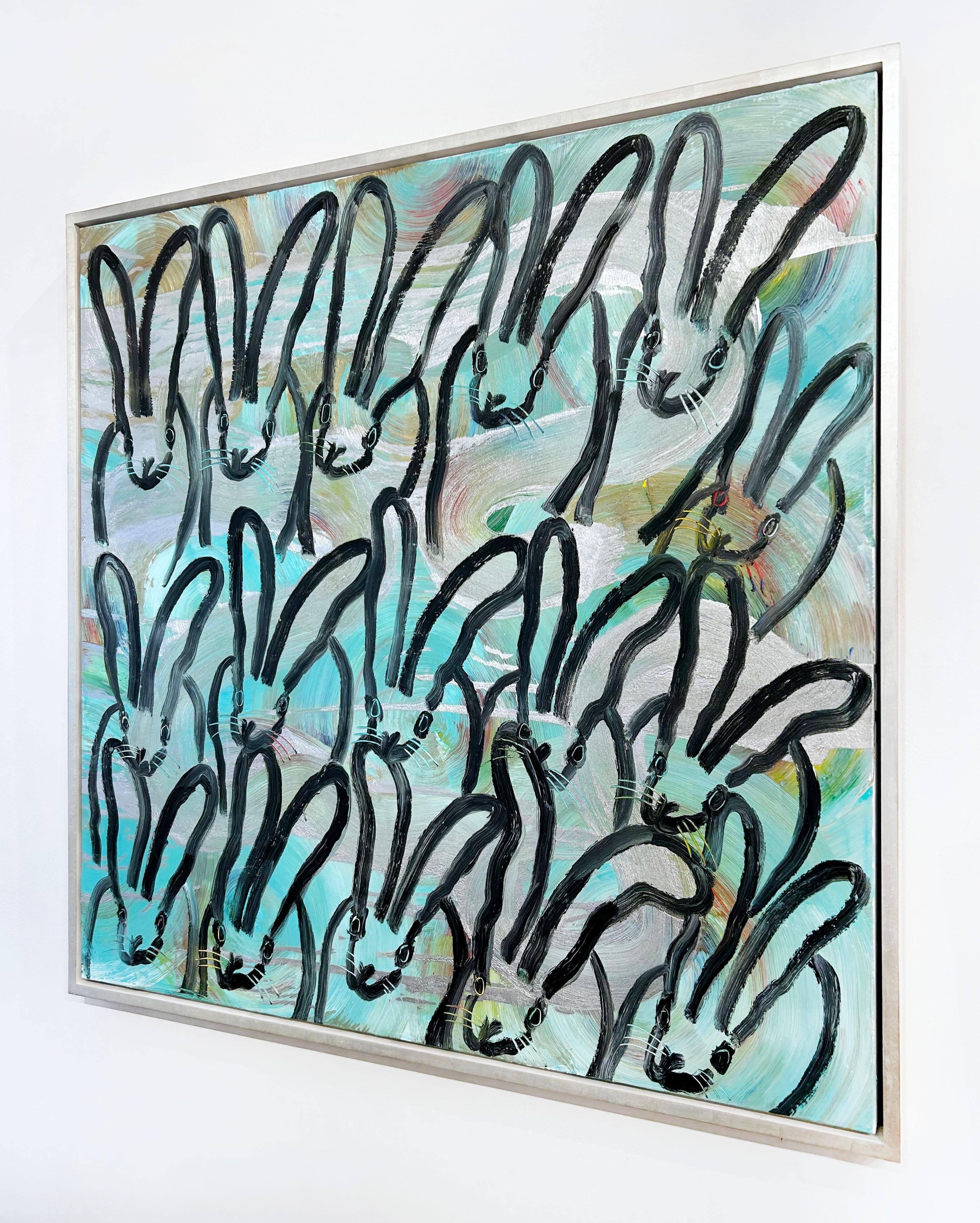TOTEM Tarentelle - Bleu Animal Painting par Hunt Slonem