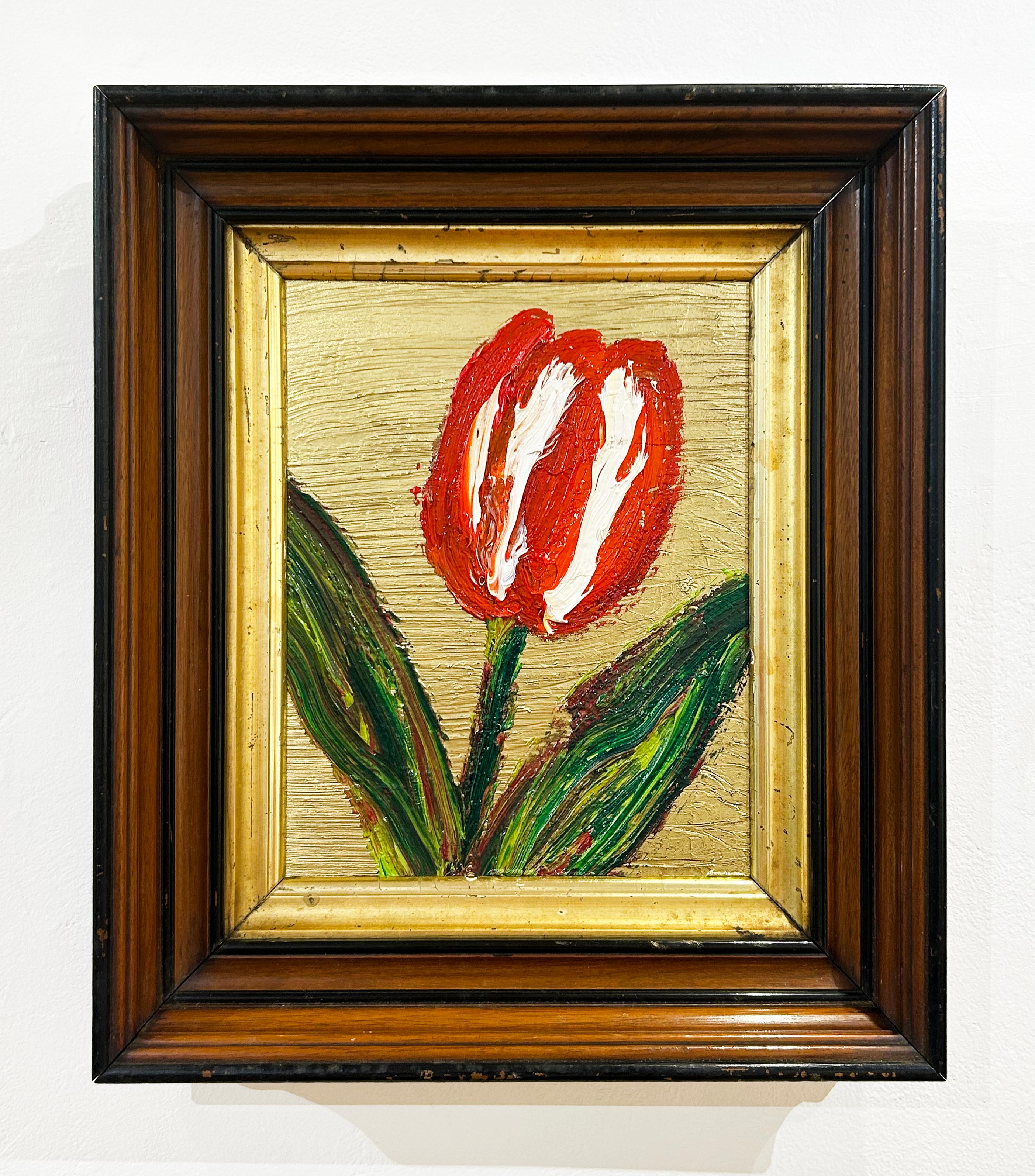 Tulpenweiße Streifen (Zeitgenössisch), Painting, von Hunt Slonem