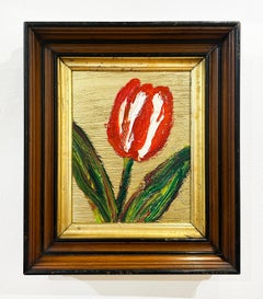Hunt Slonem "Tulip White Stripe" Floral