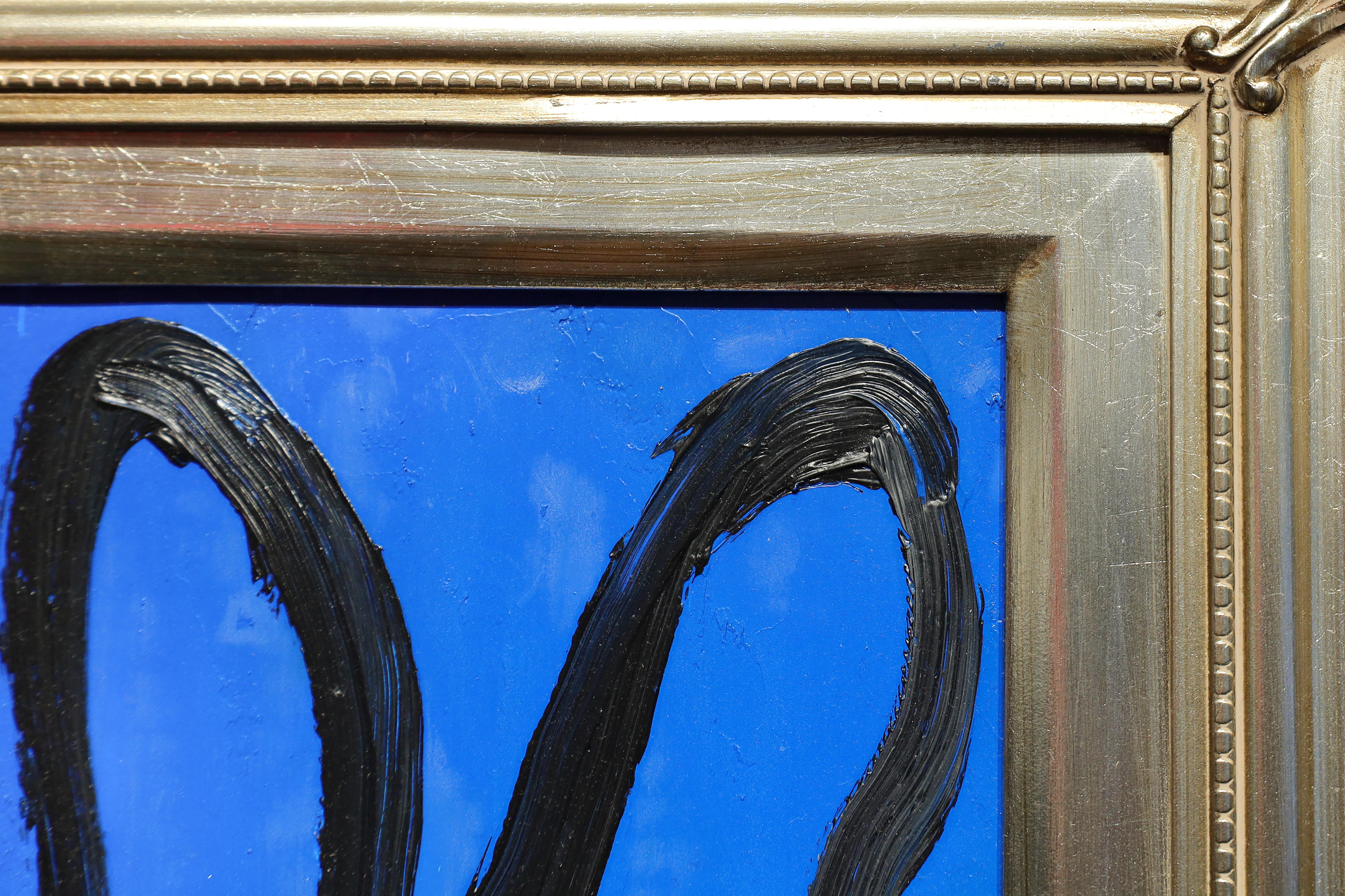 Pittura ad olio gestuale 'Ultra Blue', 2022 - Animal Painting Marrone di Hunt Slonem