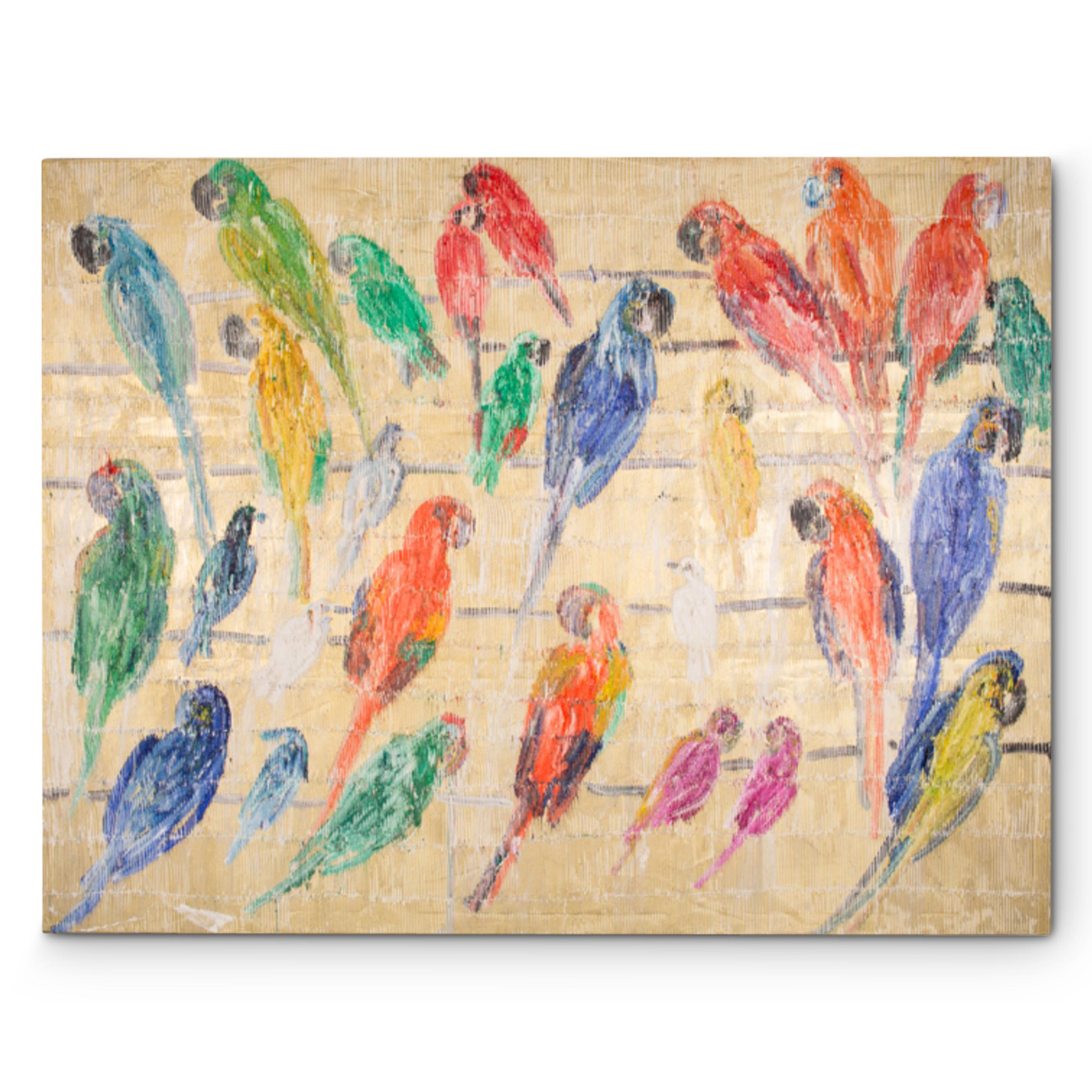 Hunt Slonem Abstract Painting - UNTITLED Birds